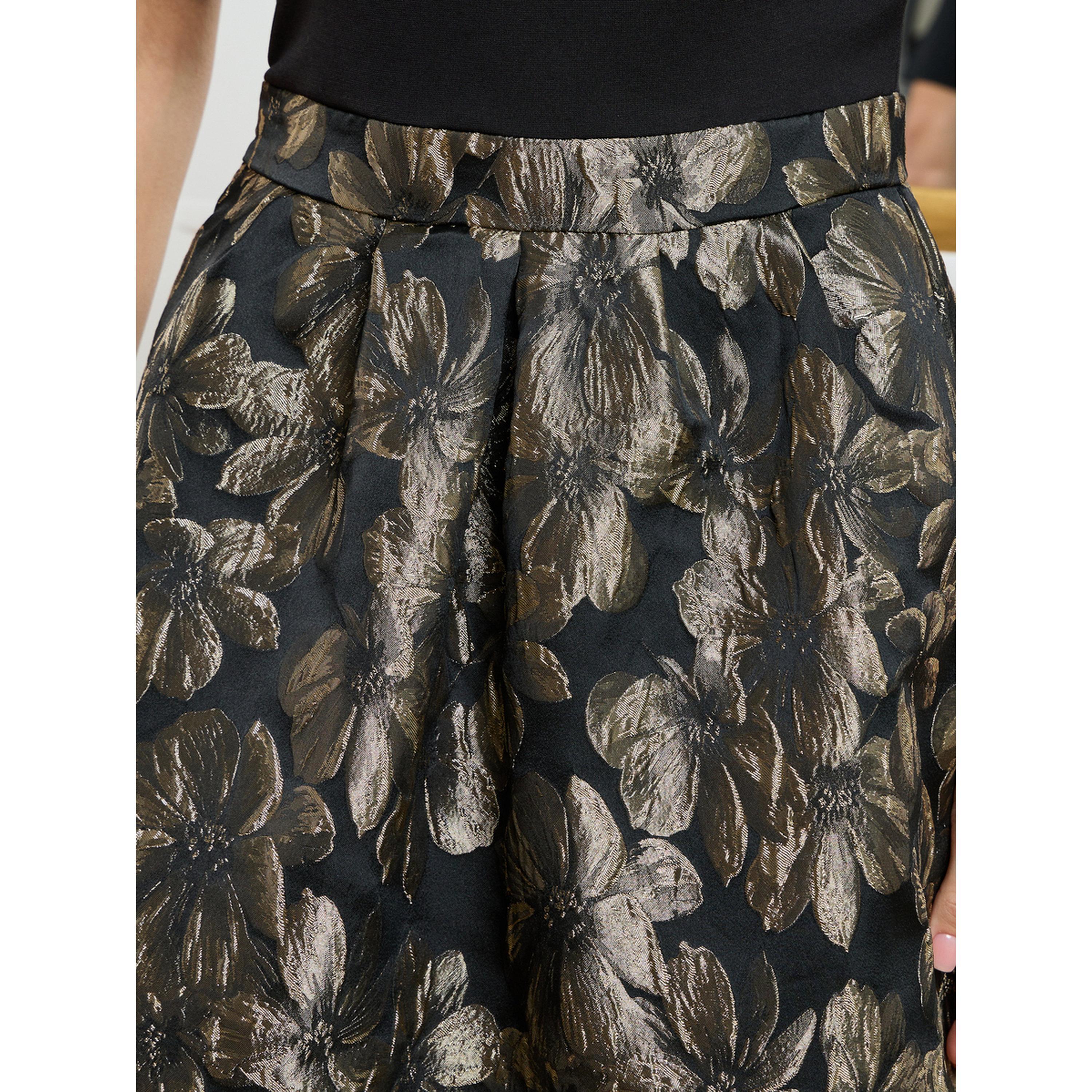 Styli Women Gold Floral Off Shoulder A-Line Maxi Dress-women-clothing-dresses-image-5