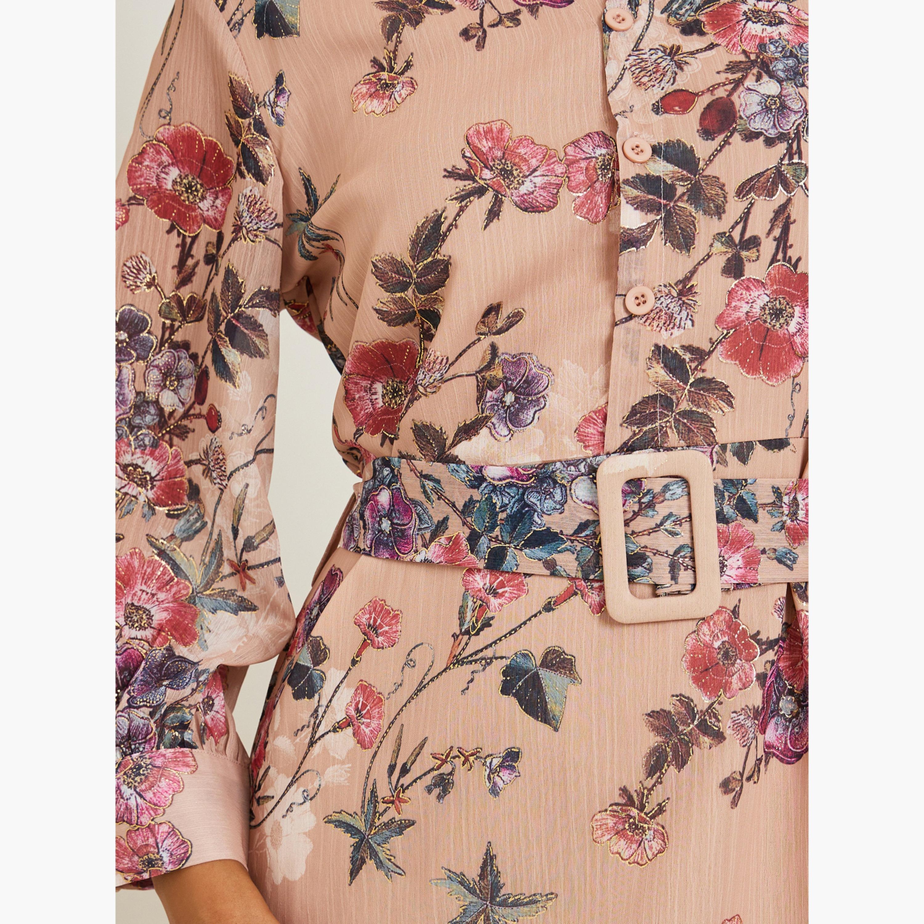 فستان طويل بطبعة زهور مع حزام-women-clothing-dresses-image-5