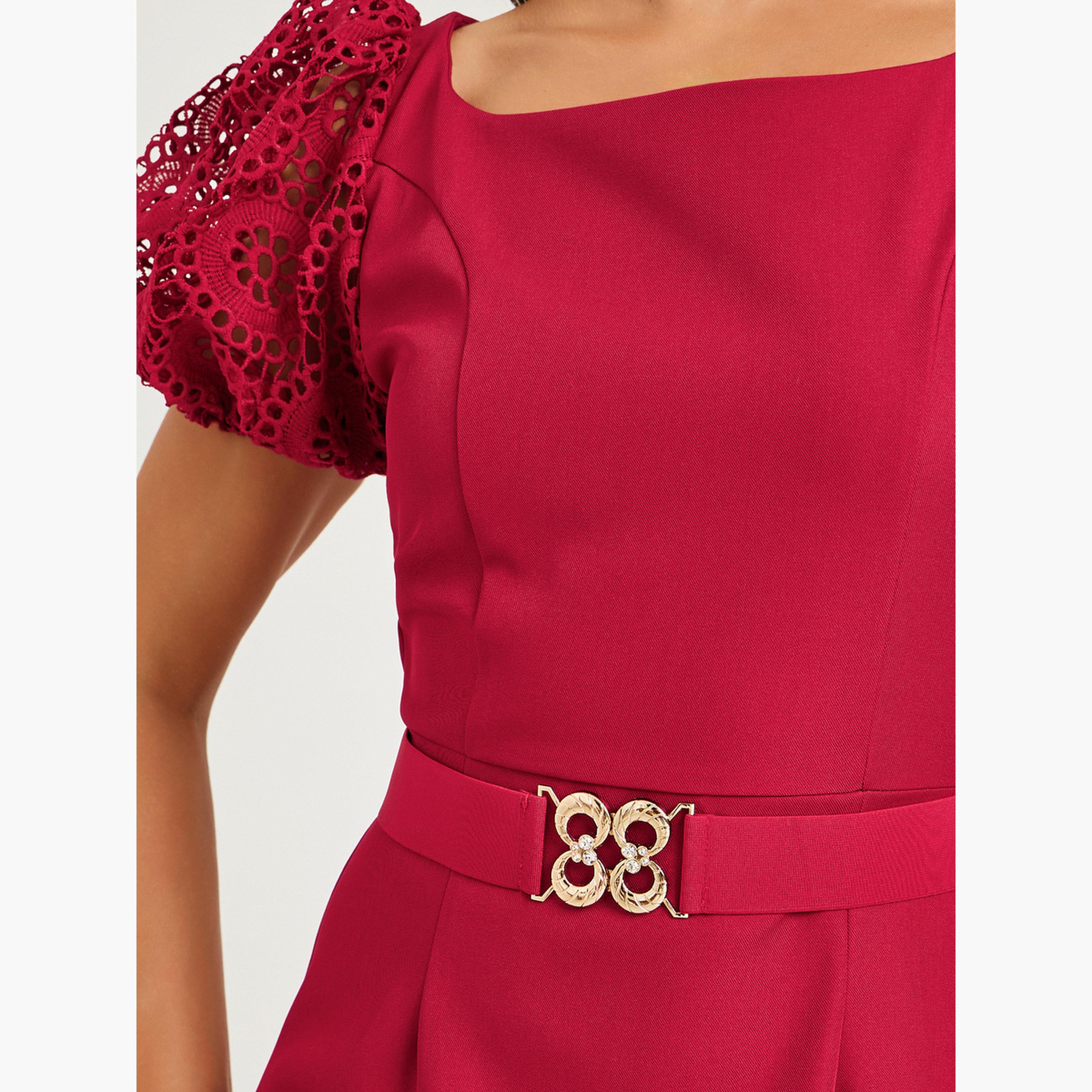Styli Women Square Neck Belted Sheath Maxi Dress-women-clothing-dresses-image-5
