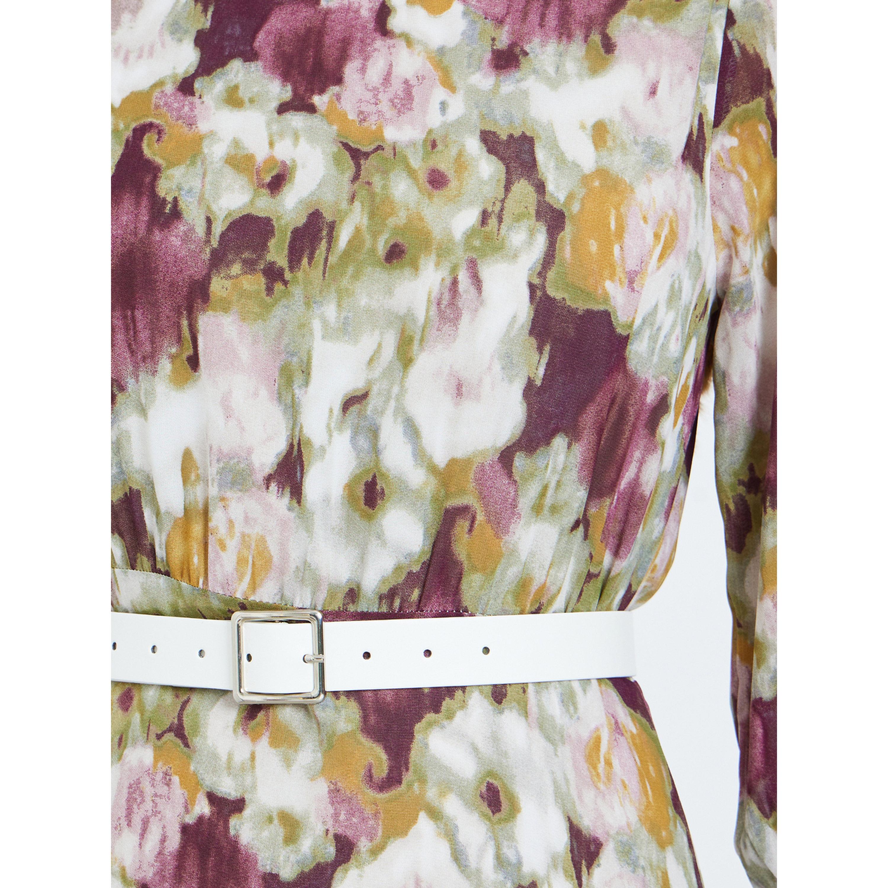 Styli Women Floral Print A-Line Midi Dress with 3/4 Sleeves-women-clothing-dresses-image-5