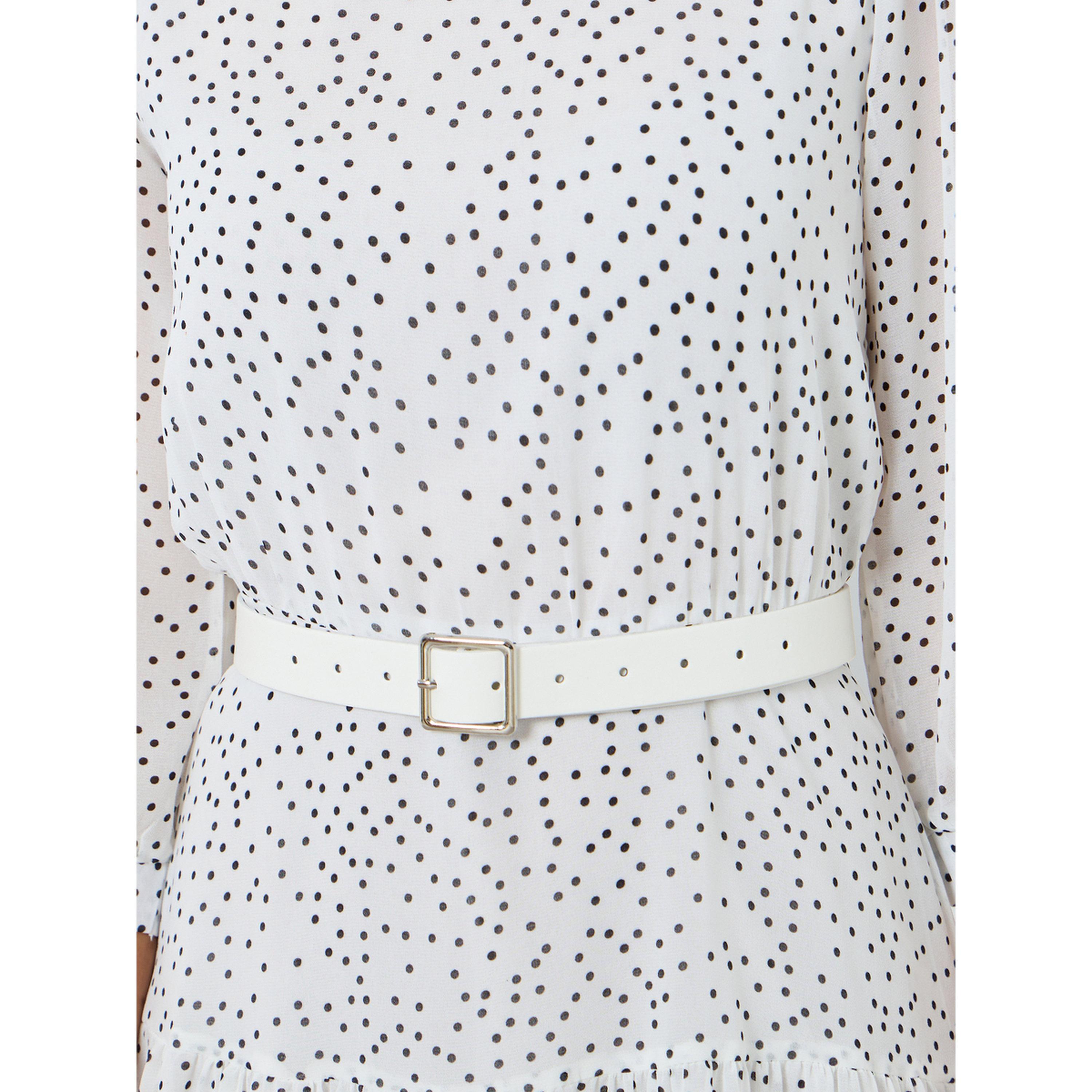 فستان ميدي بحافة واسعة وطبعة نقاط بولكا-women-clothing-dresses-image-5