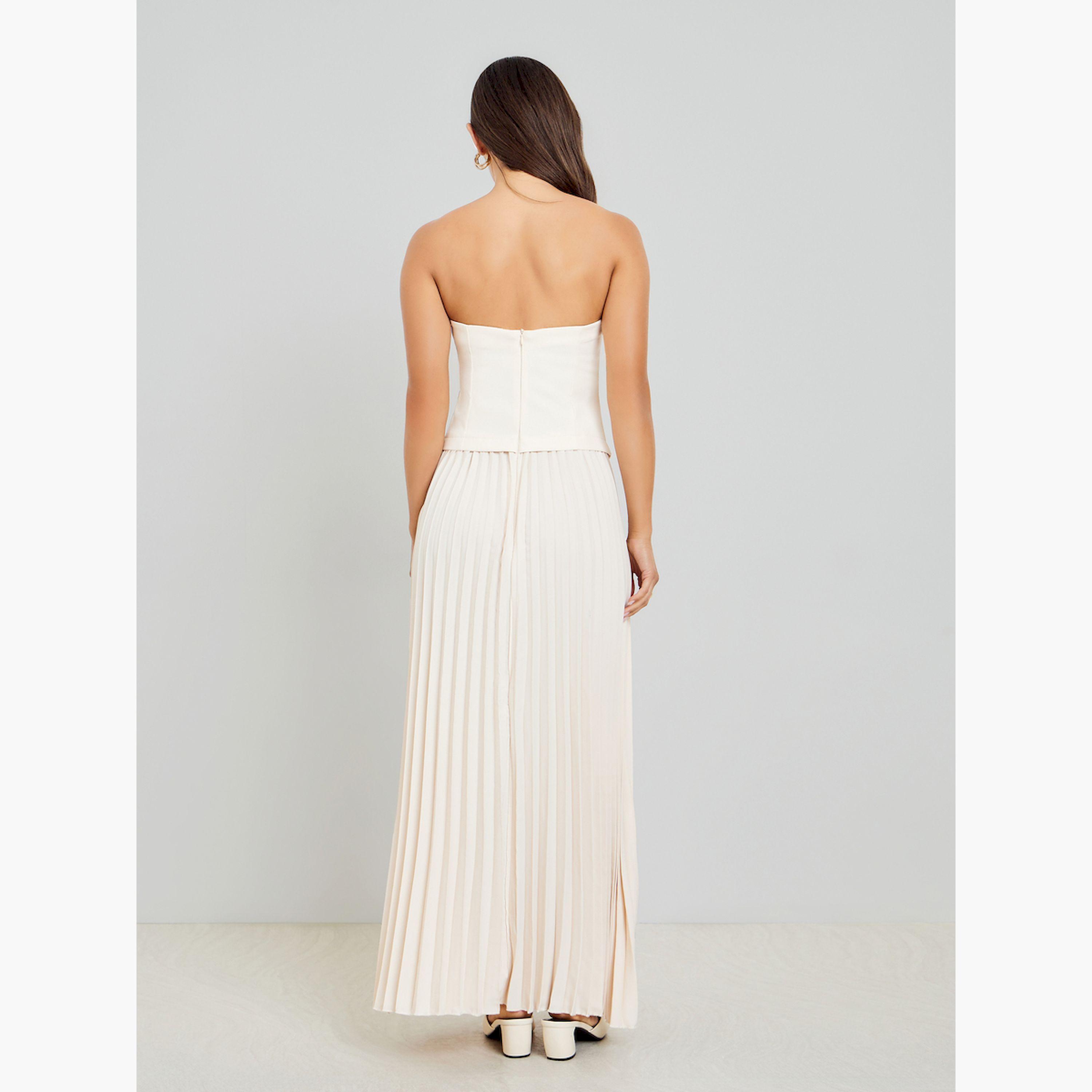 Styli Women Cream Bandeau Pleated Maxi Dress-women-clothing-dresses-image-4