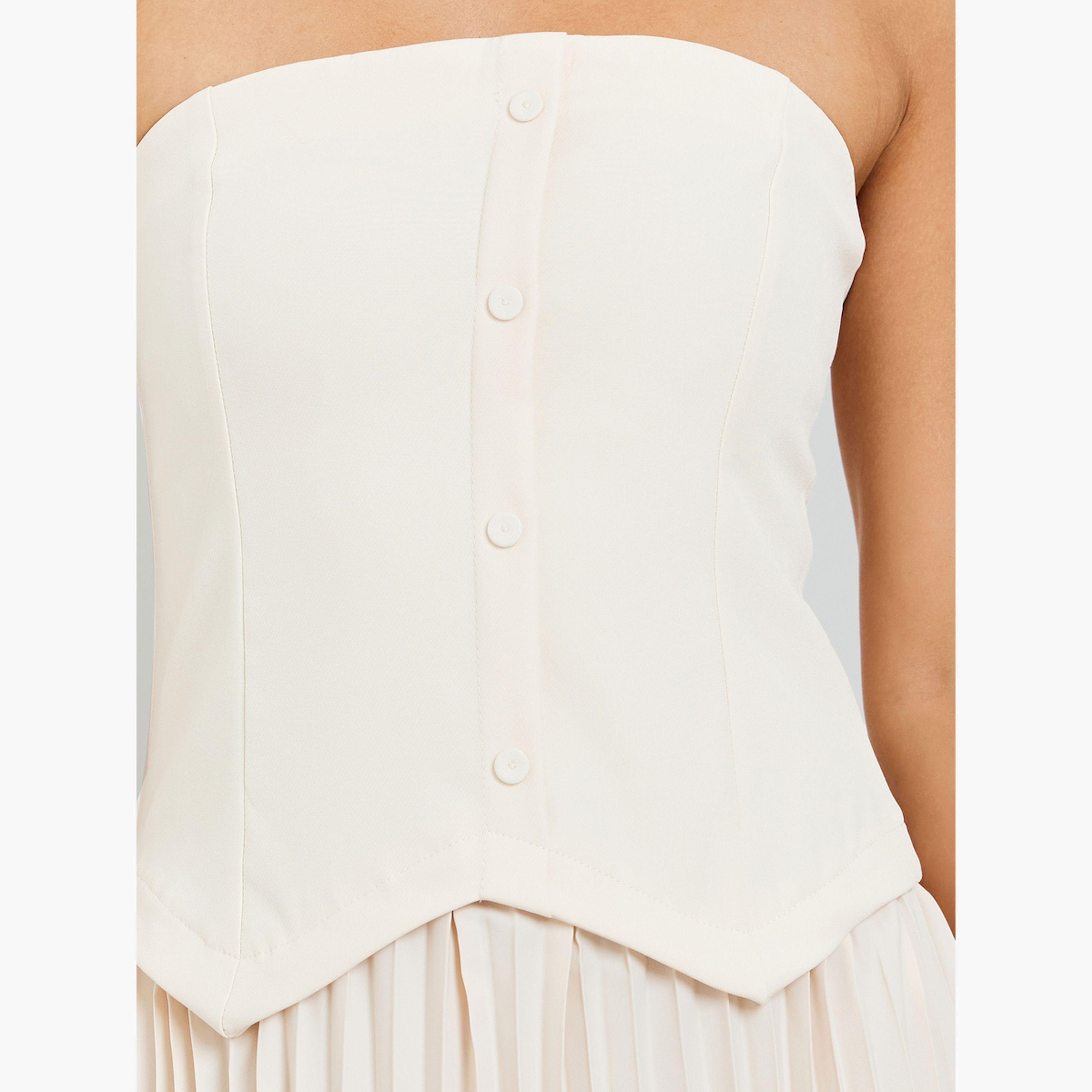 Styli Women Cream Bandeau Pleated Maxi Dress-women-clothing-dresses-image-5