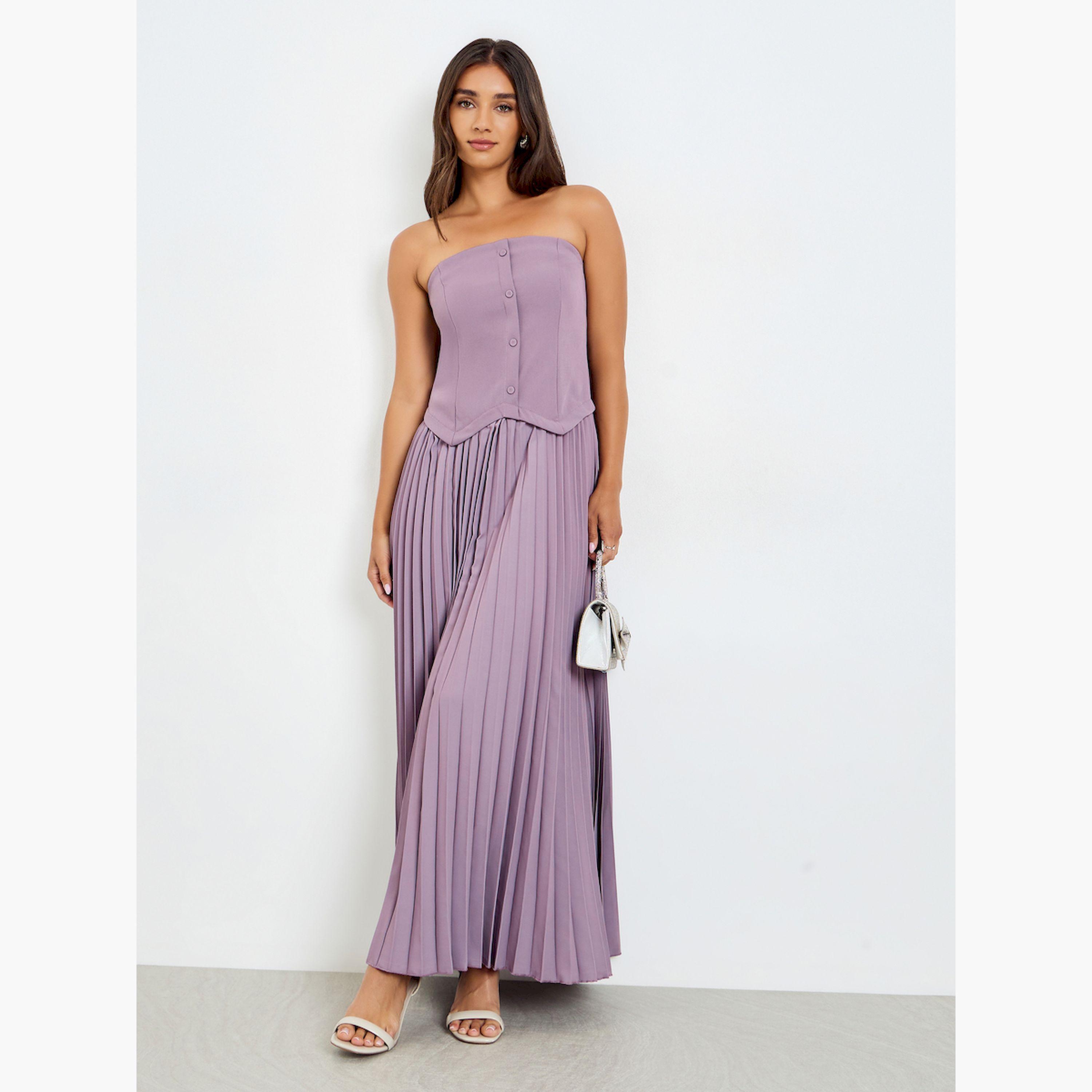 فستان طويل بكسرات ونمط باندو-women-clothing-dresses-image-3