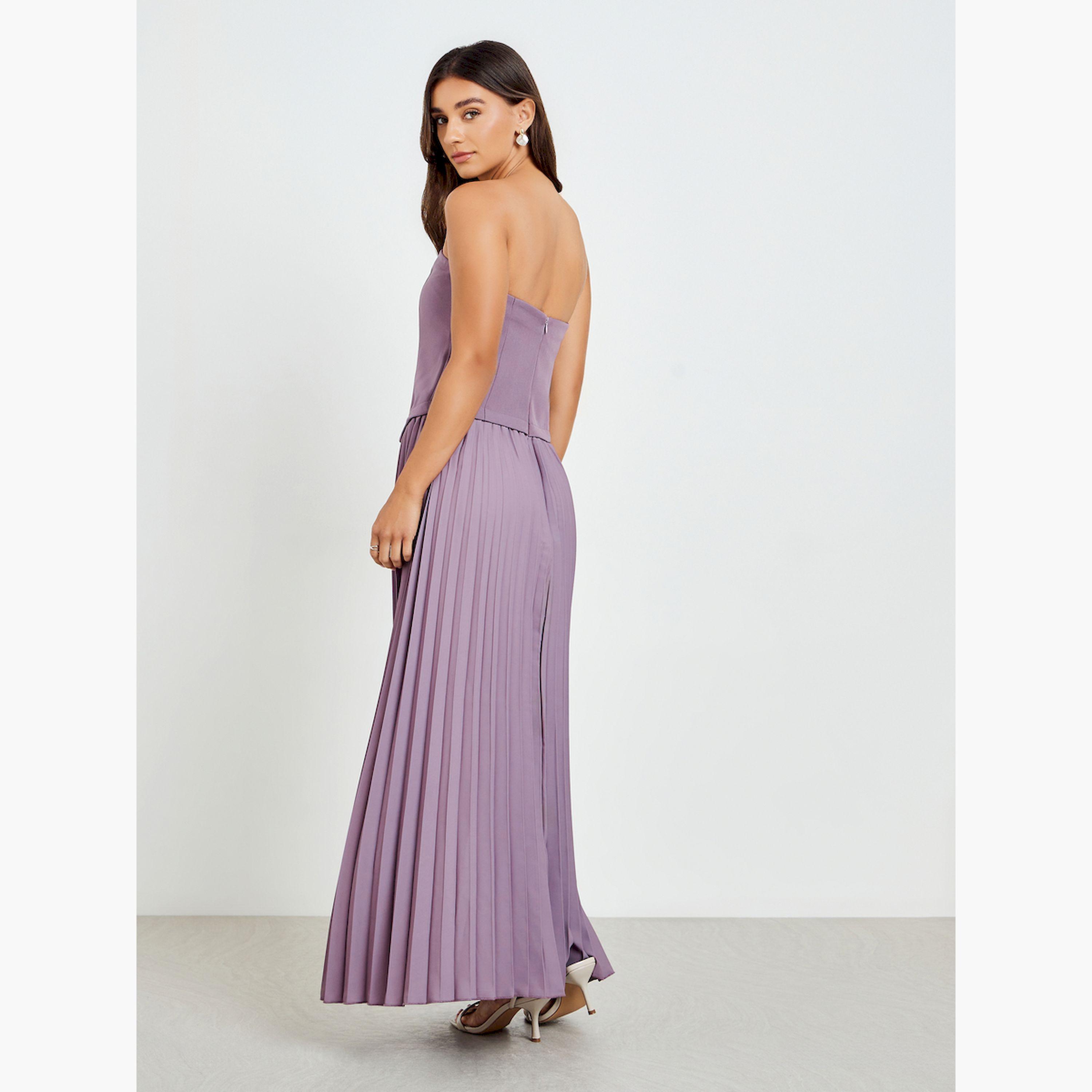 فستان طويل بكسرات ونمط باندو-women-clothing-dresses-image-4