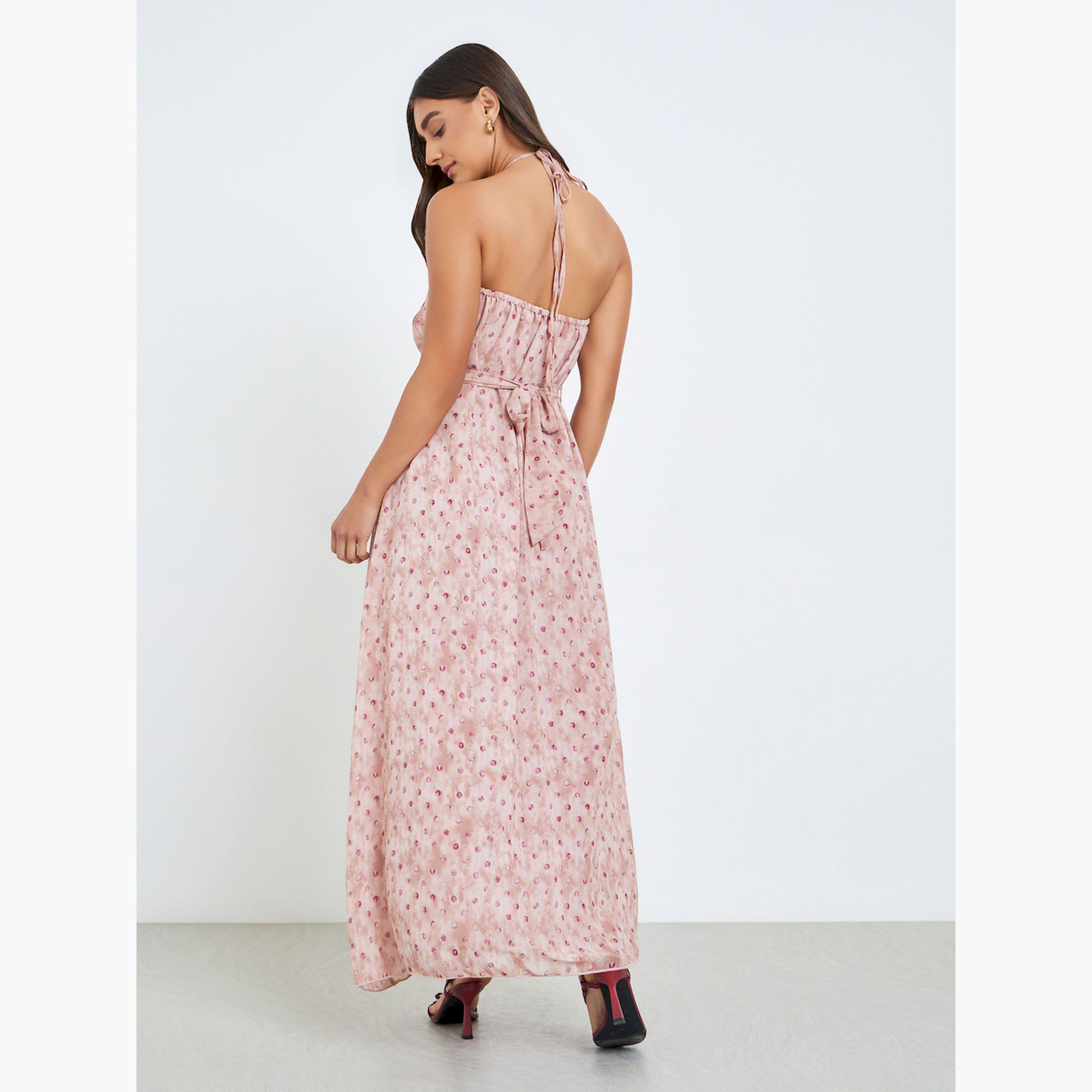 فستان طويل بلا أكمام وكشكش بنقاط-women-clothing-dresses-image-3