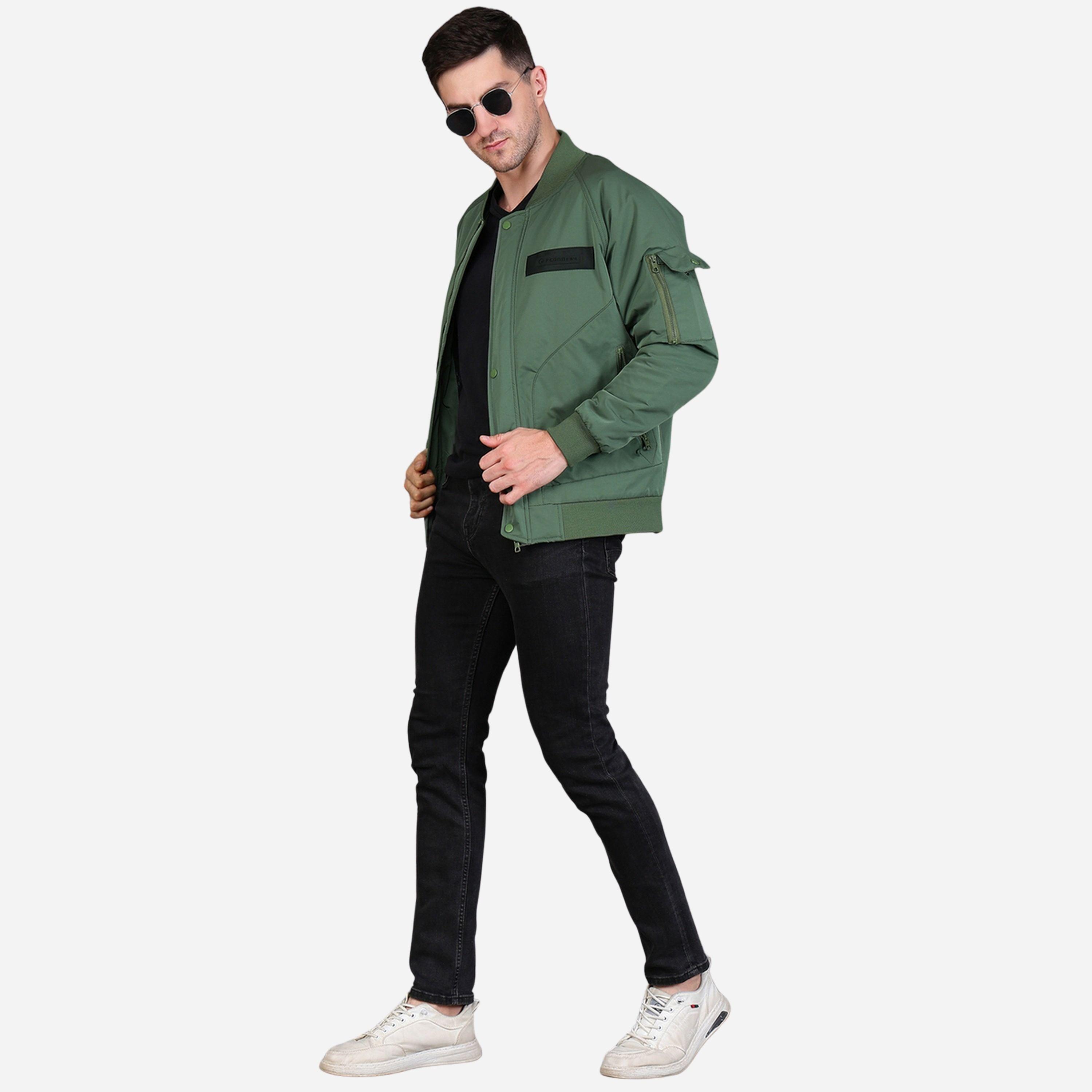Fort Collins Men Green Bomber Jacket-men-clothing-jacketsandblazers-jackets-image-2