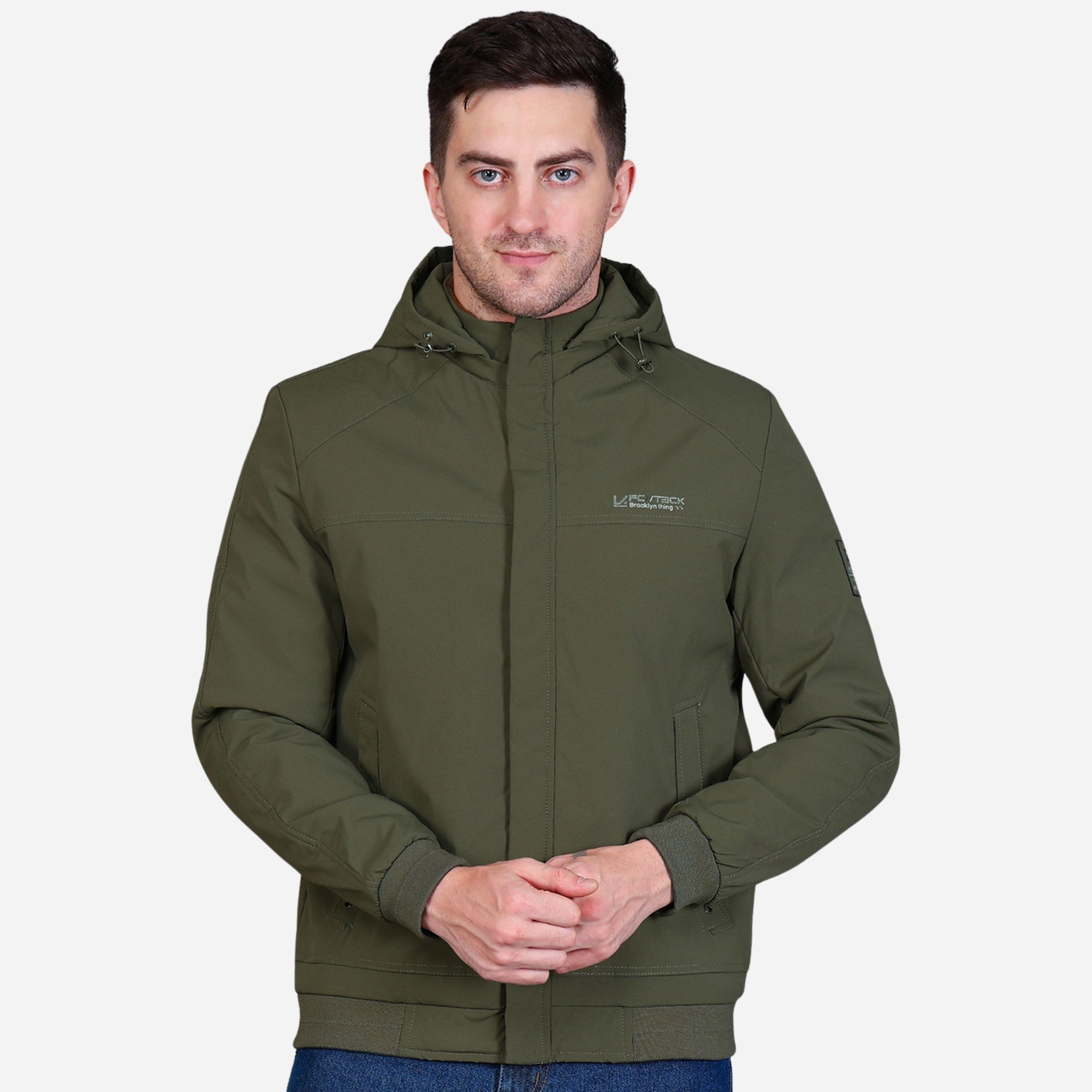 Fort Collins Men Olive Green Hooded Lightweight Jacket-men-clothing-jacketsandblazers-jackets-image-1