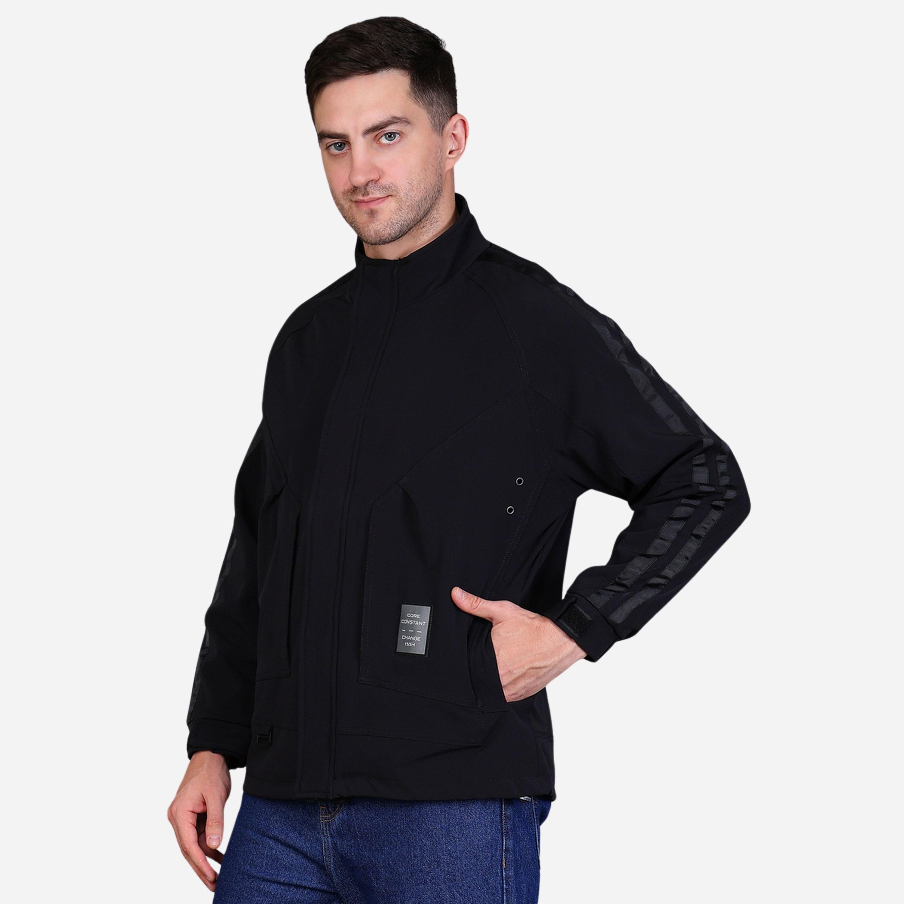 فورت كولينز - جاكيت رجالي لون أسود سادة يحمي من ألرياح-men-clothing-jacketsandblazers-jackets-image-3
