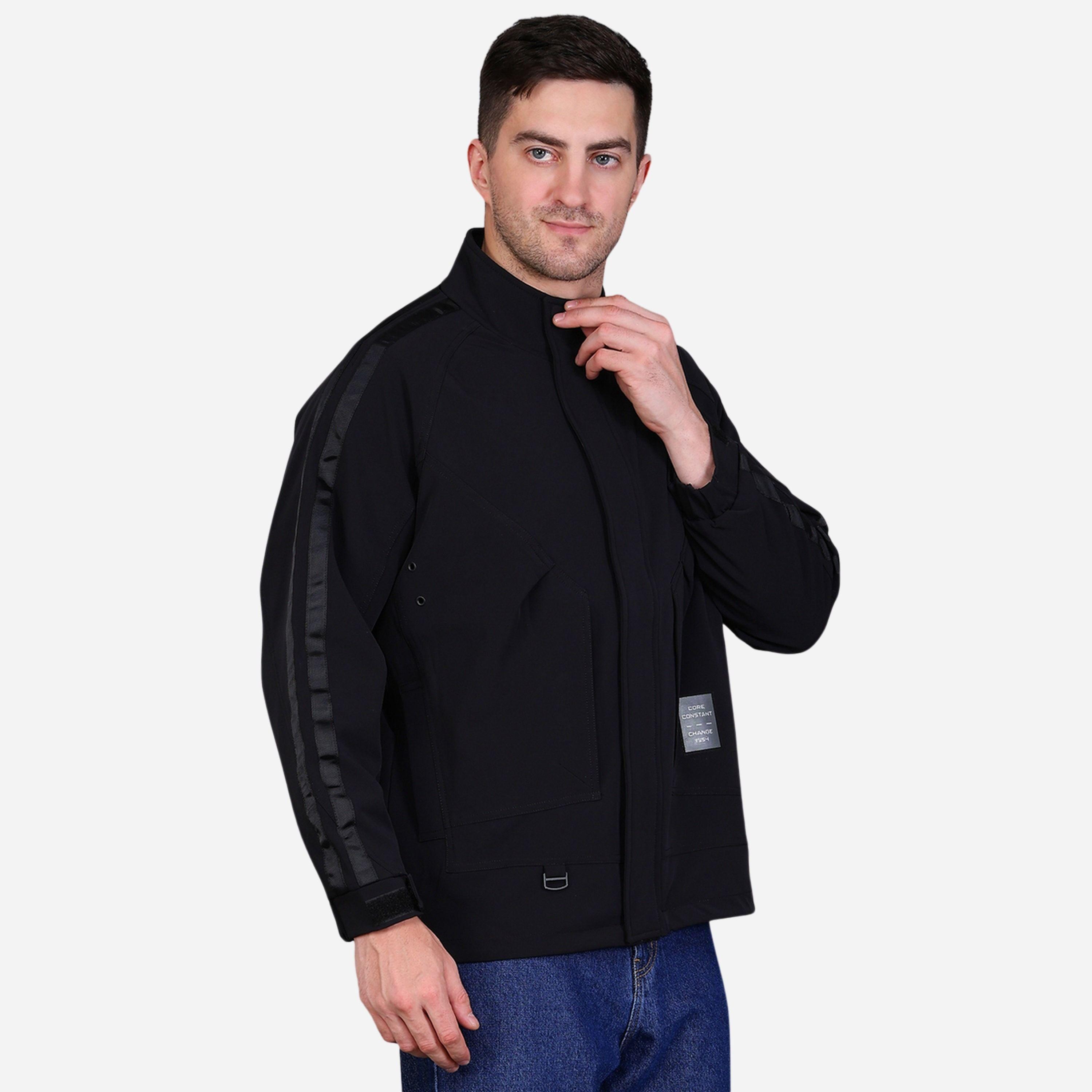 فورت كولينز - جاكيت رجالي لون أسود سادة يحمي من ألرياح-men-clothing-jacketsandblazers-jackets-image-4