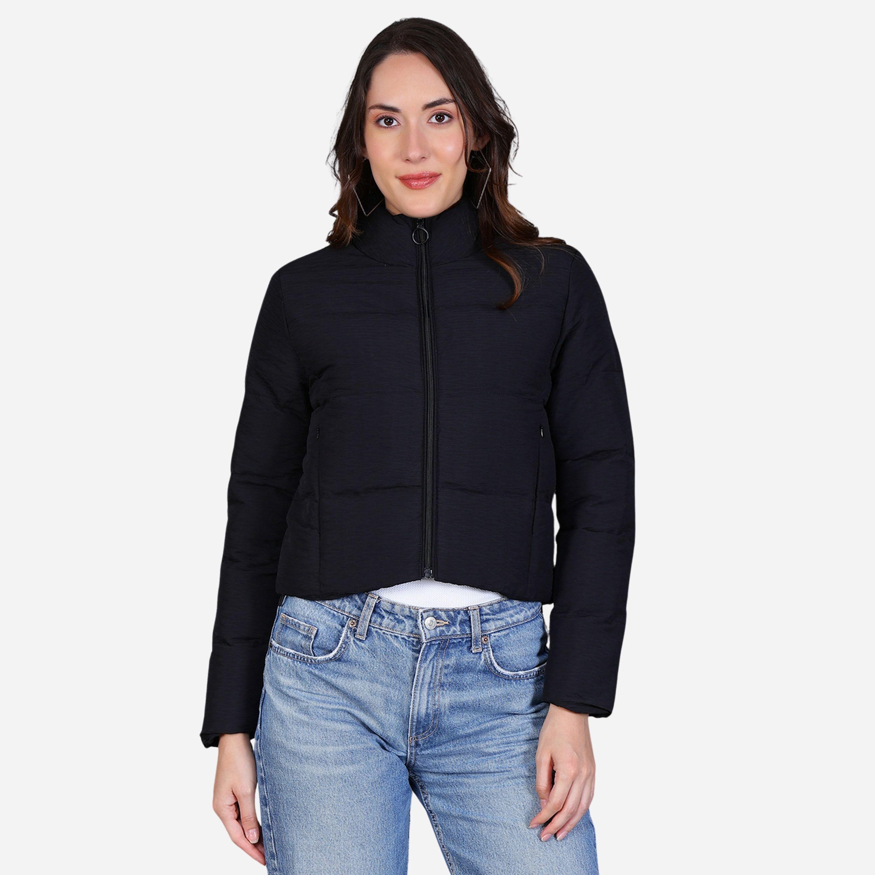 فورت كولينز - جاكيت قصير مبطن لون أسود للنساء-women-winterwear-coatsandjackets-jackets-image-1