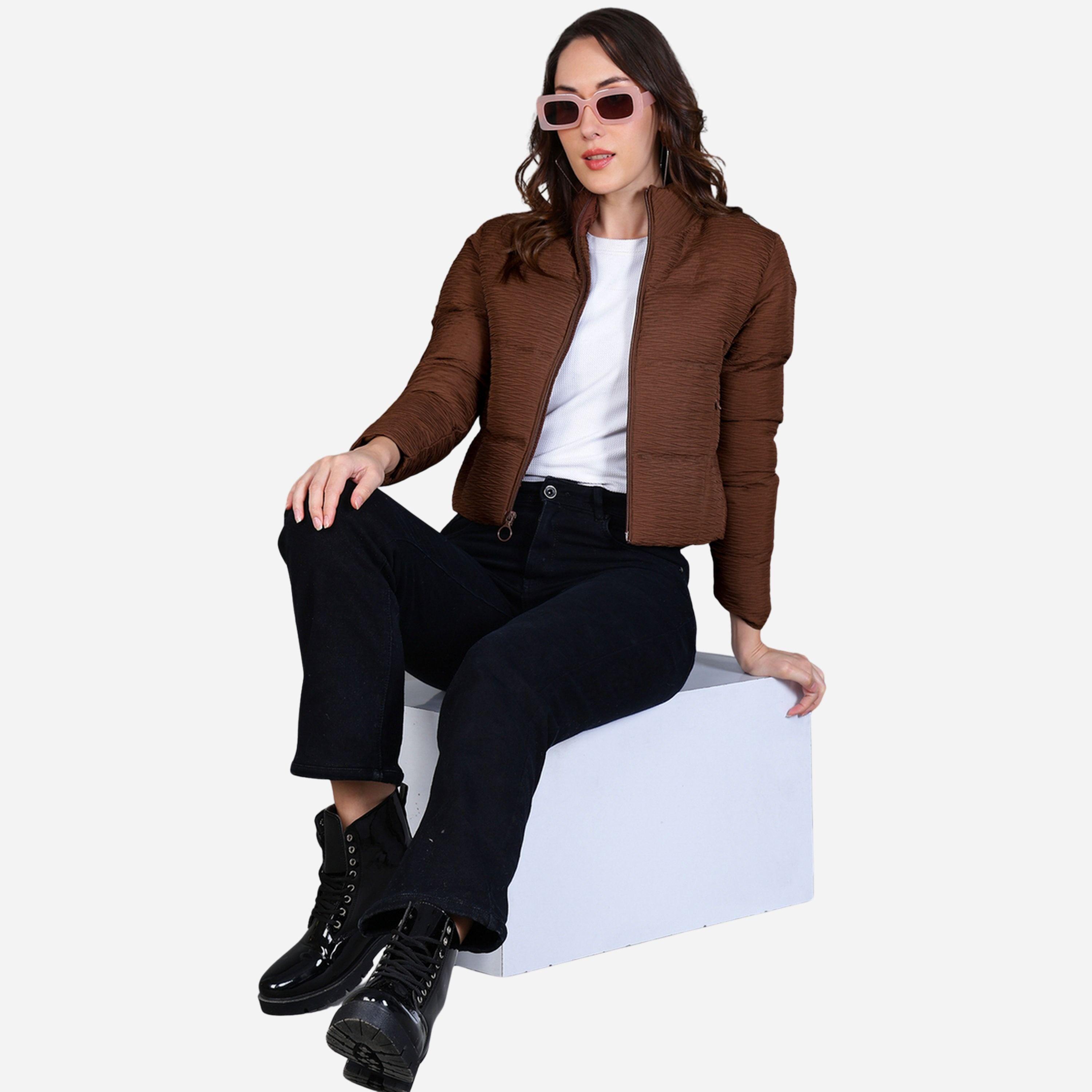 Fort Collins Women Brown Quilted Crop Jacket-women-winterwear-coatsandjackets-jackets-image-2