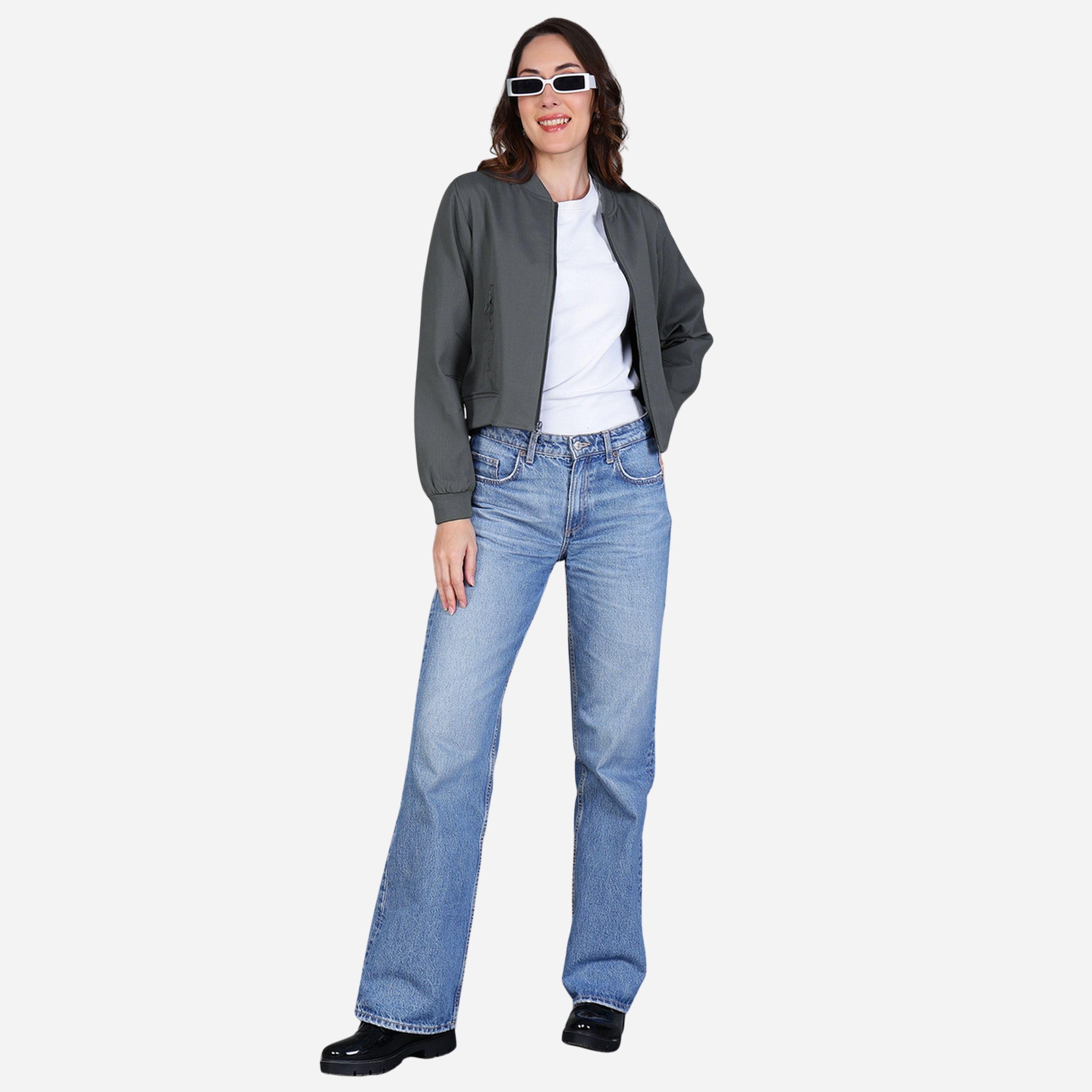 Fort Collins Women Grey Crop Bomber Jacket-women-winterwear-coatsandjackets-jackets-image-2