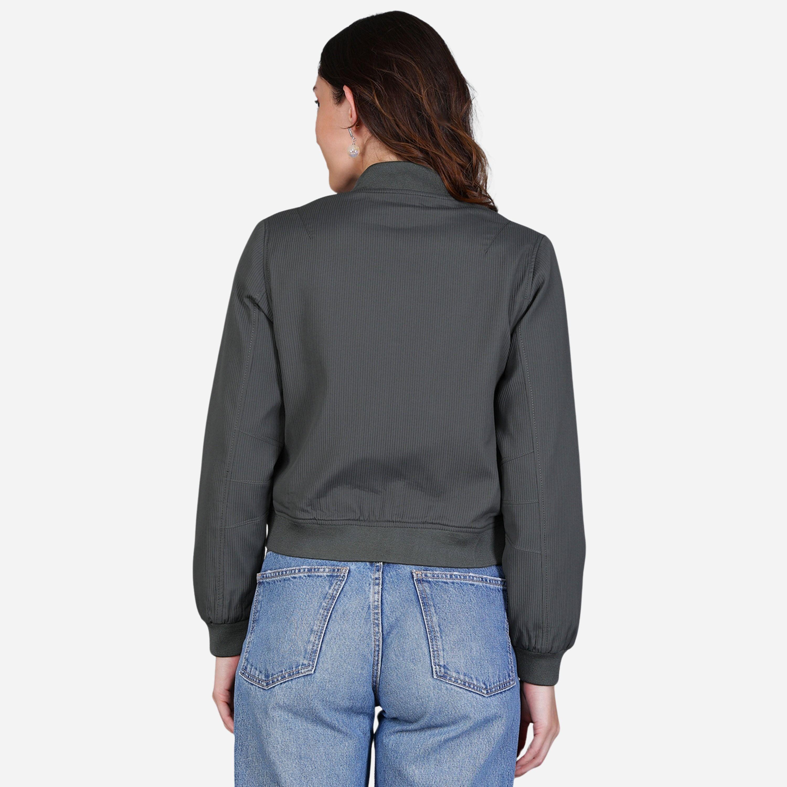 Fort Collins Women Grey Crop Bomber Jacket-women-winterwear-coatsandjackets-jackets-image-5