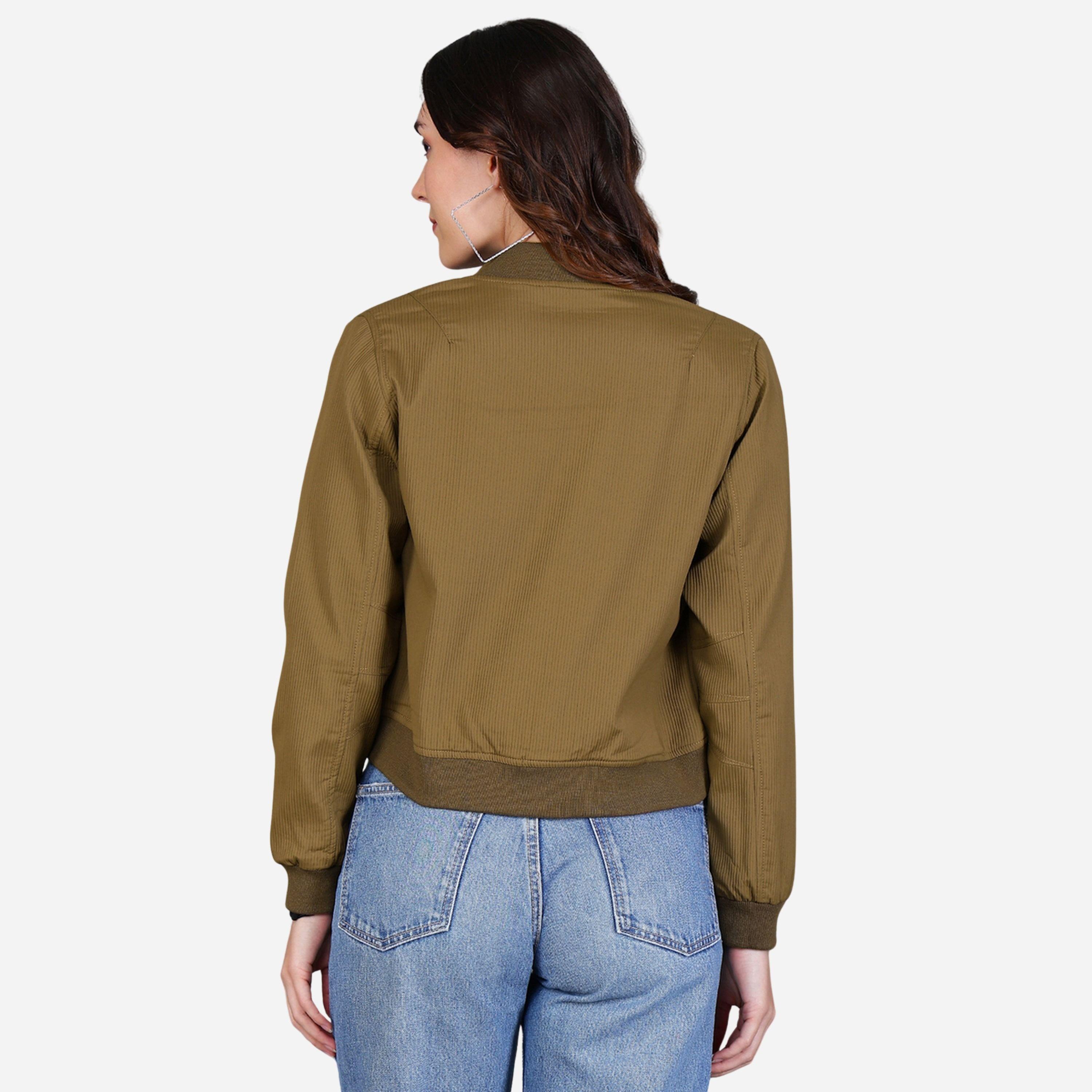 Fort Collins Women Brown Crop Bomber Jacket-women-winterwear-coatsandjackets-jackets-image-5