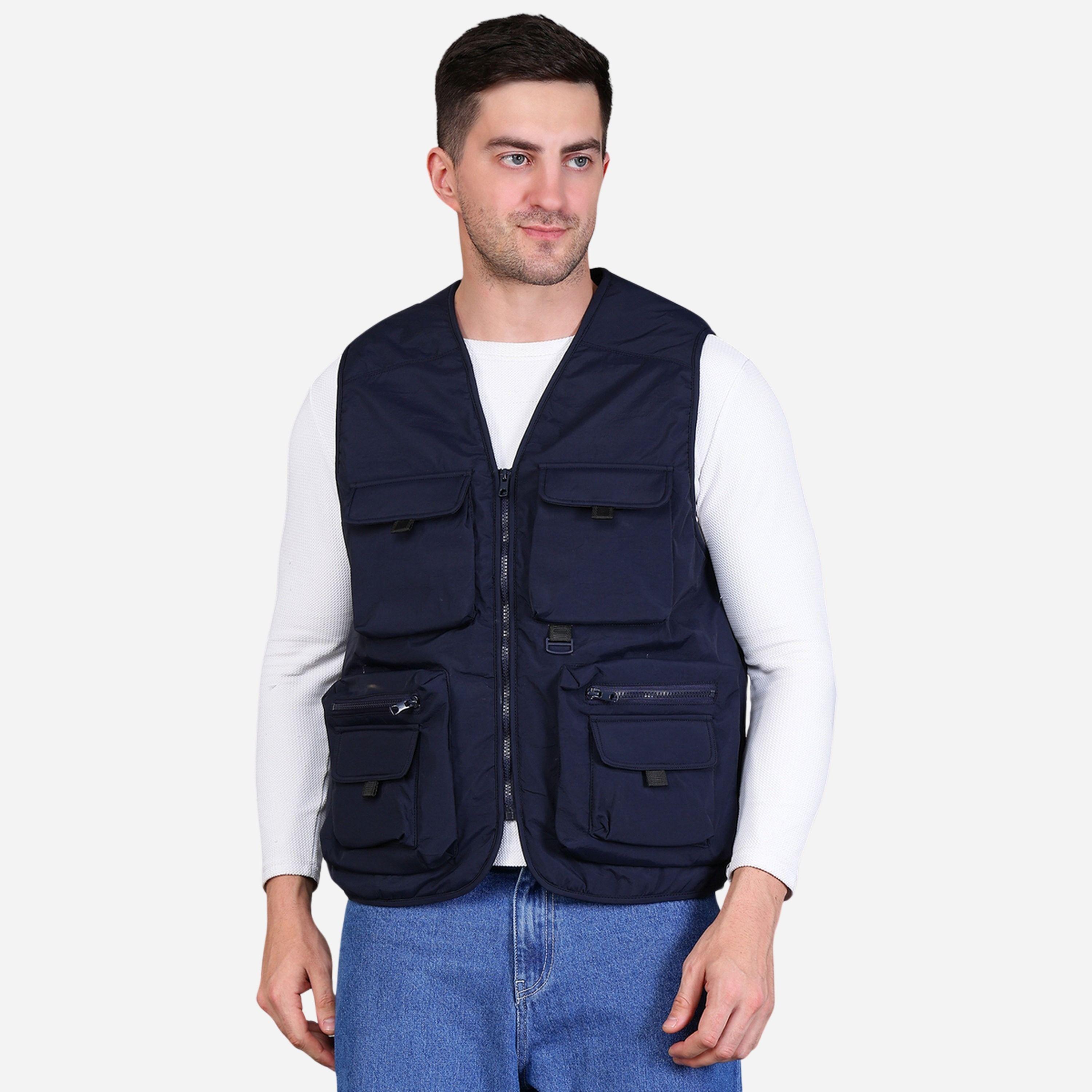 Fort Collins Men Navy Blue Utility Vest-men-clothing-jacketsandblazers-jackets-image-1