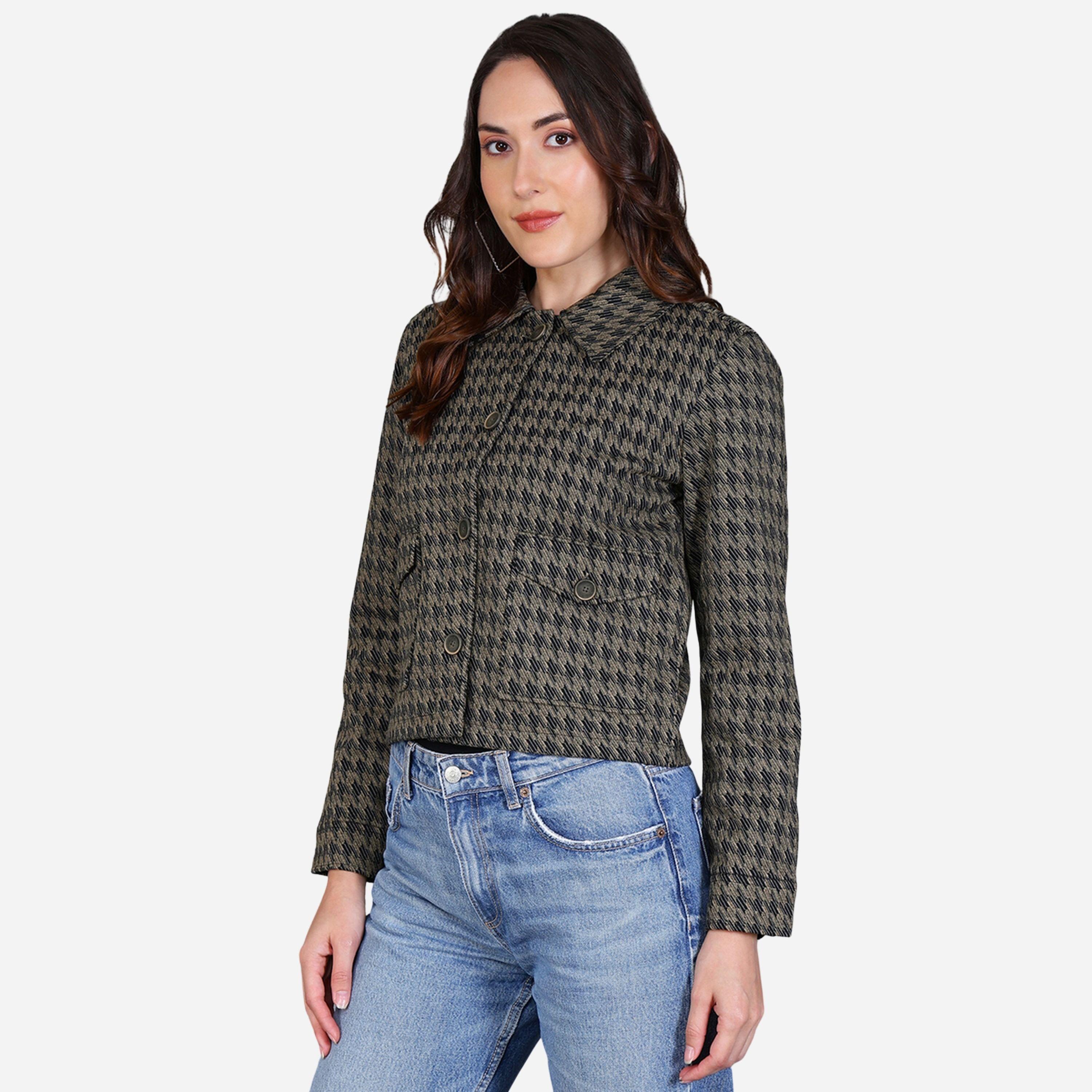 فورت كولينز - جاكيت نسائي بأزرار أمامية طبعة مربعات هاوندستوث-women-winterwear-coatsandjackets-jackets-image-3