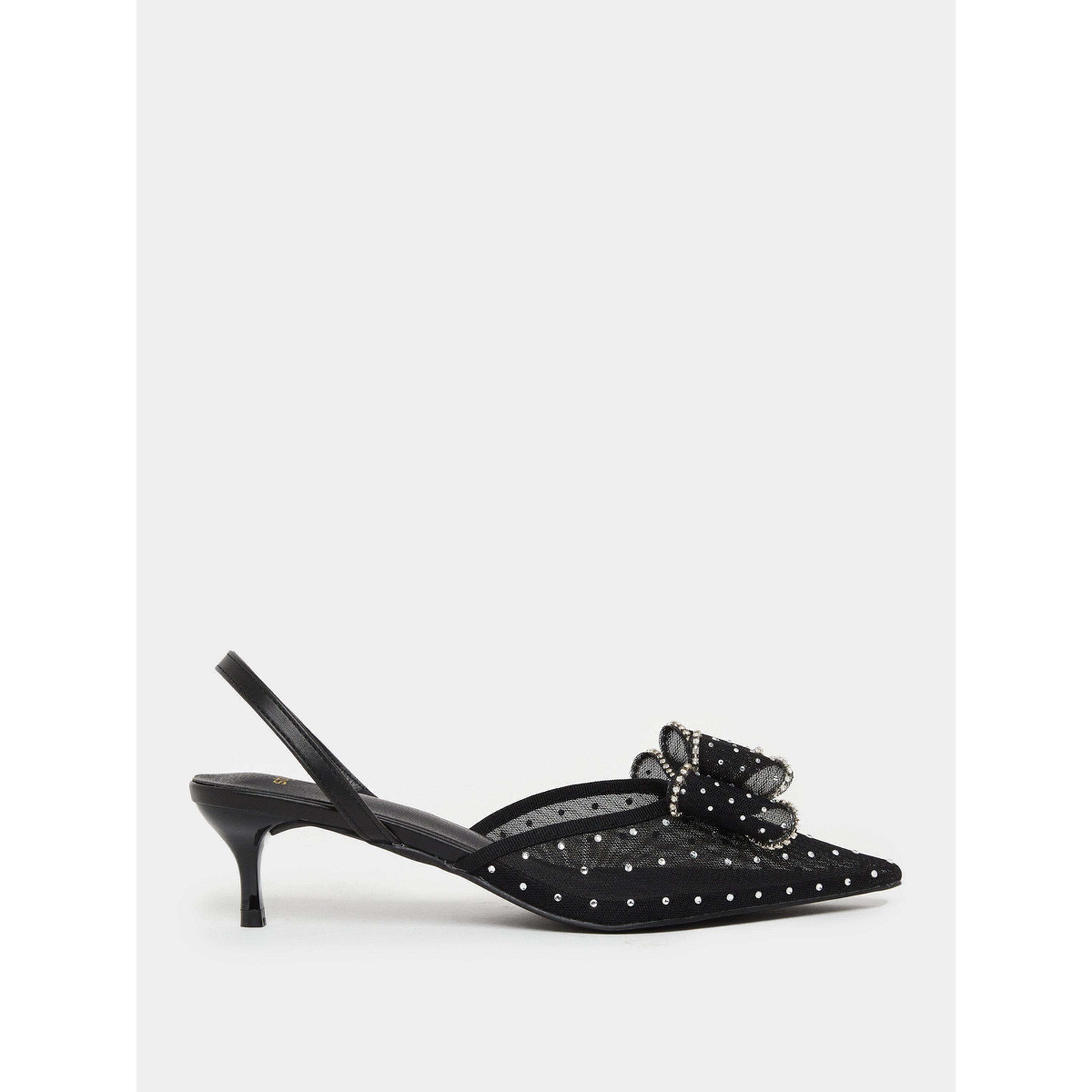 Styli Women Black Embellished Kitten Heels Shoes-women-shoes-heels-image-2
