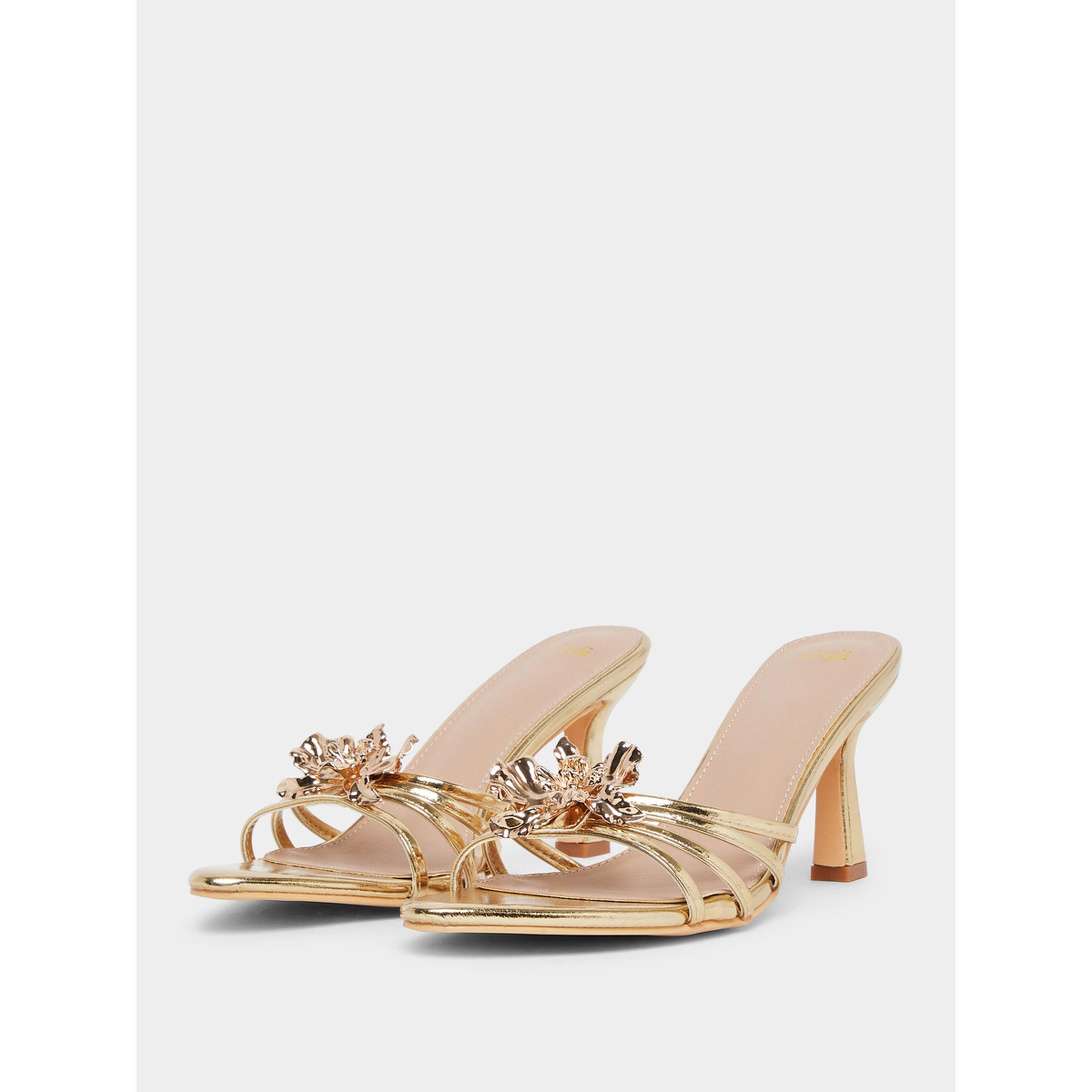 Styli Flower Trim High Heel Sandals-women-shoes-heels-image-1