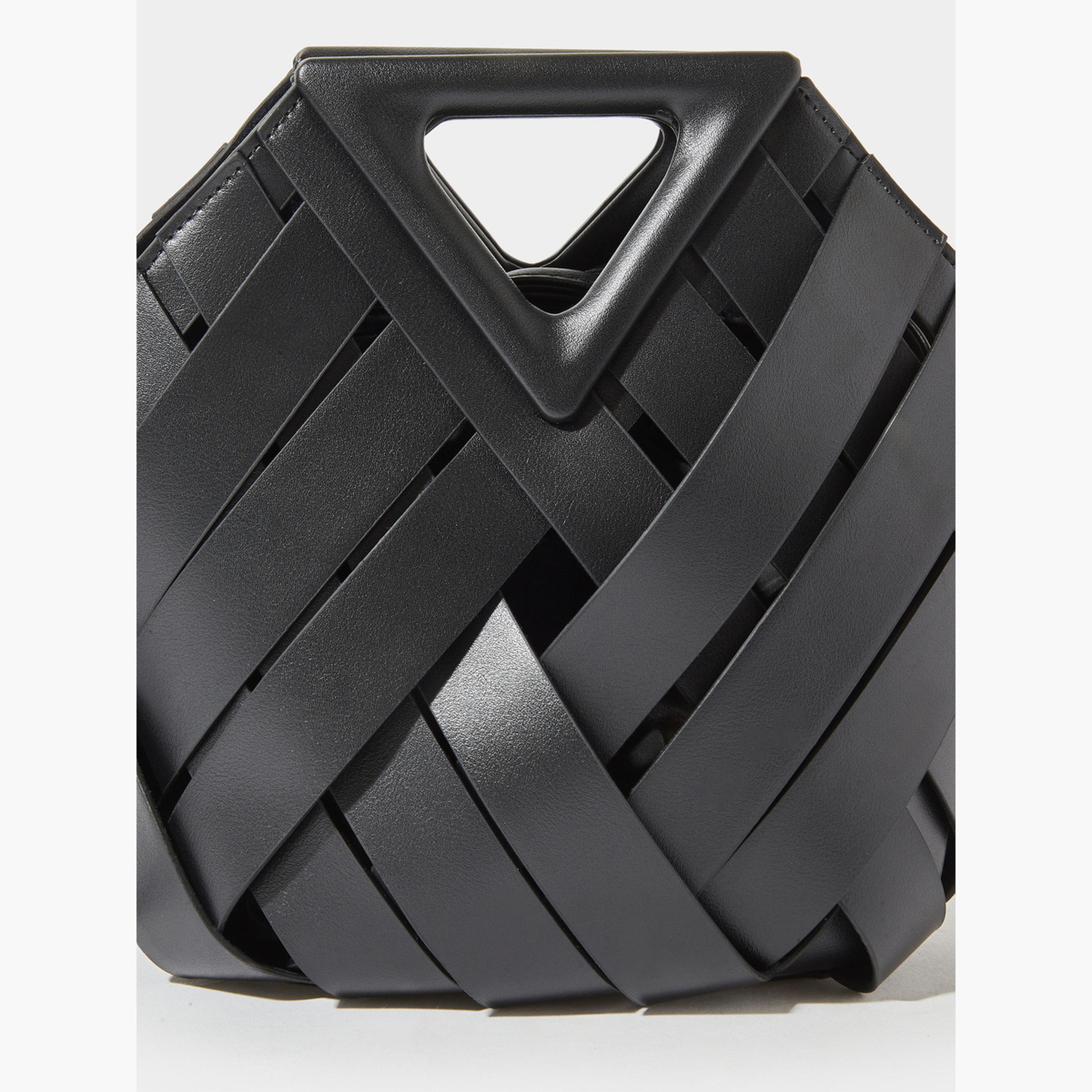 ستايلي - شنطة يد سوداء منسوجة برباط-women-bagsandwallets-handbags-image-5