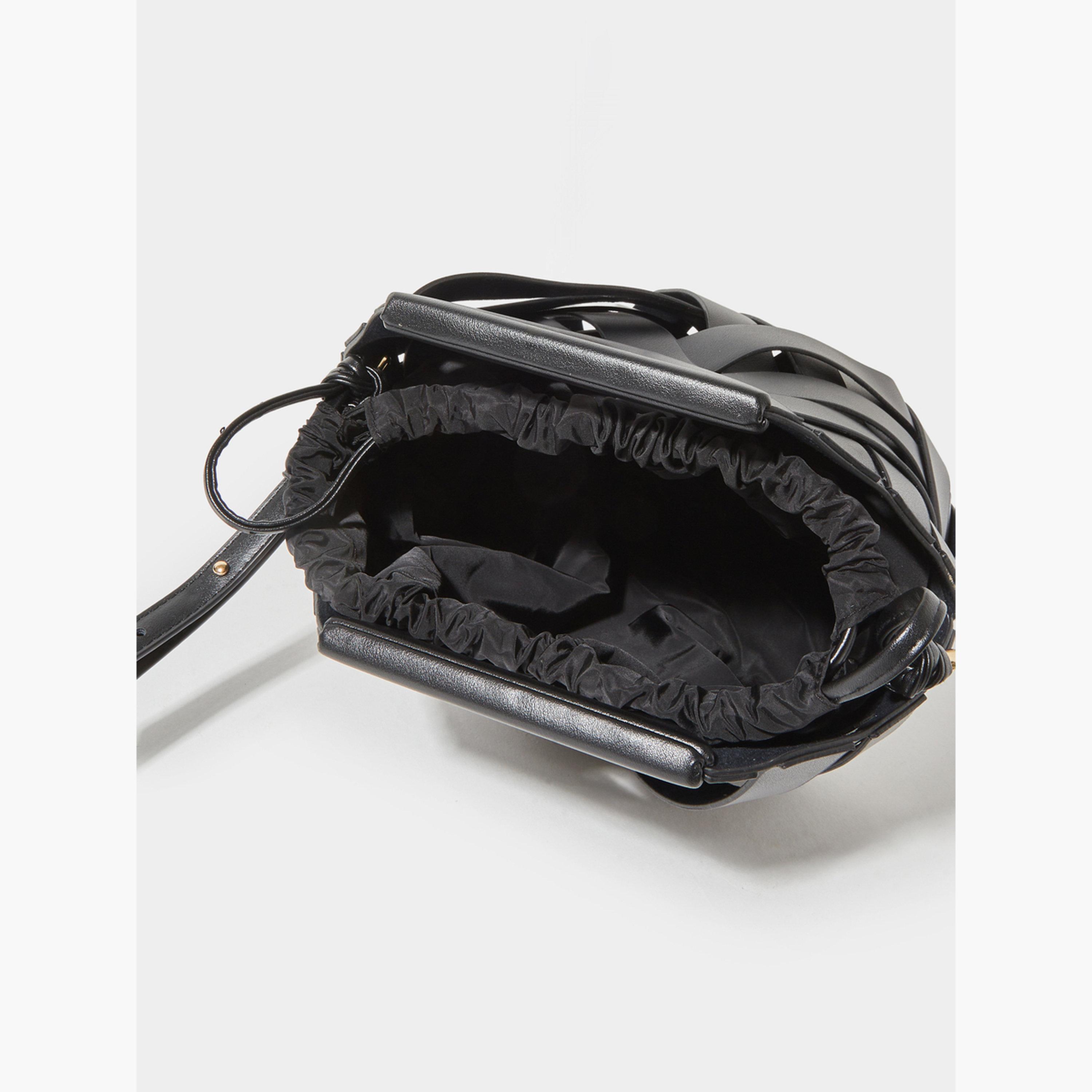 ستايلي - شنطة يد سوداء منسوجة برباط-women-bagsandwallets-handbags-image-6