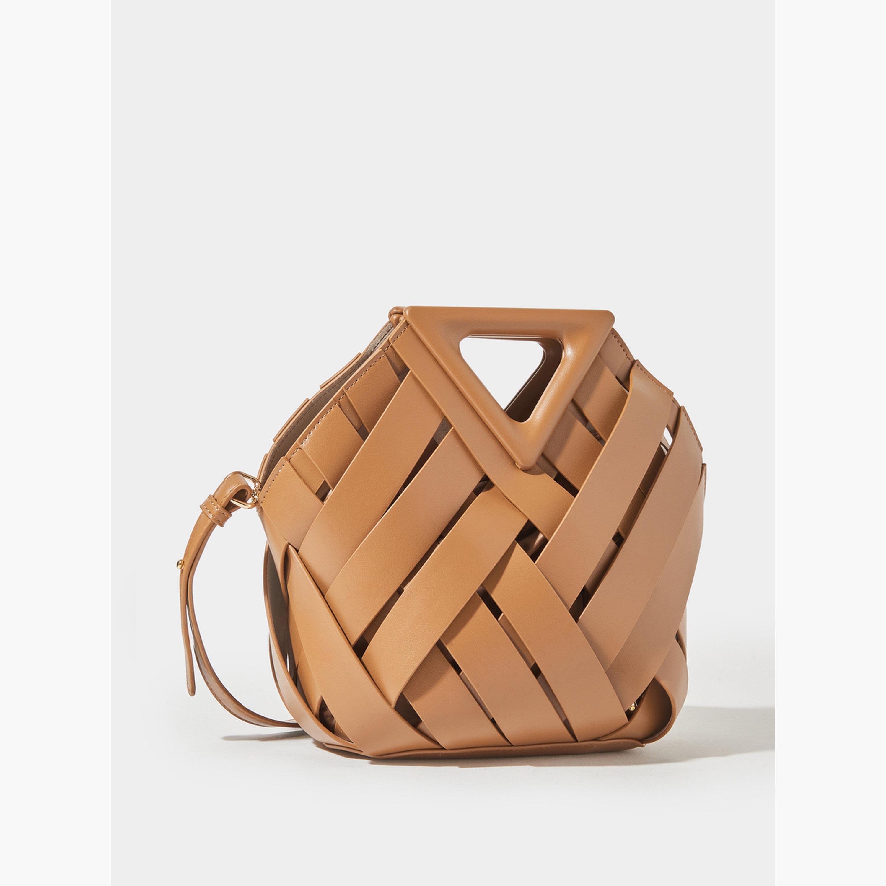 ستايلي - شنطة يد برباط من قماش منسوج بلون بني فاتح-women-bagsandwallets-handbags-image-1
