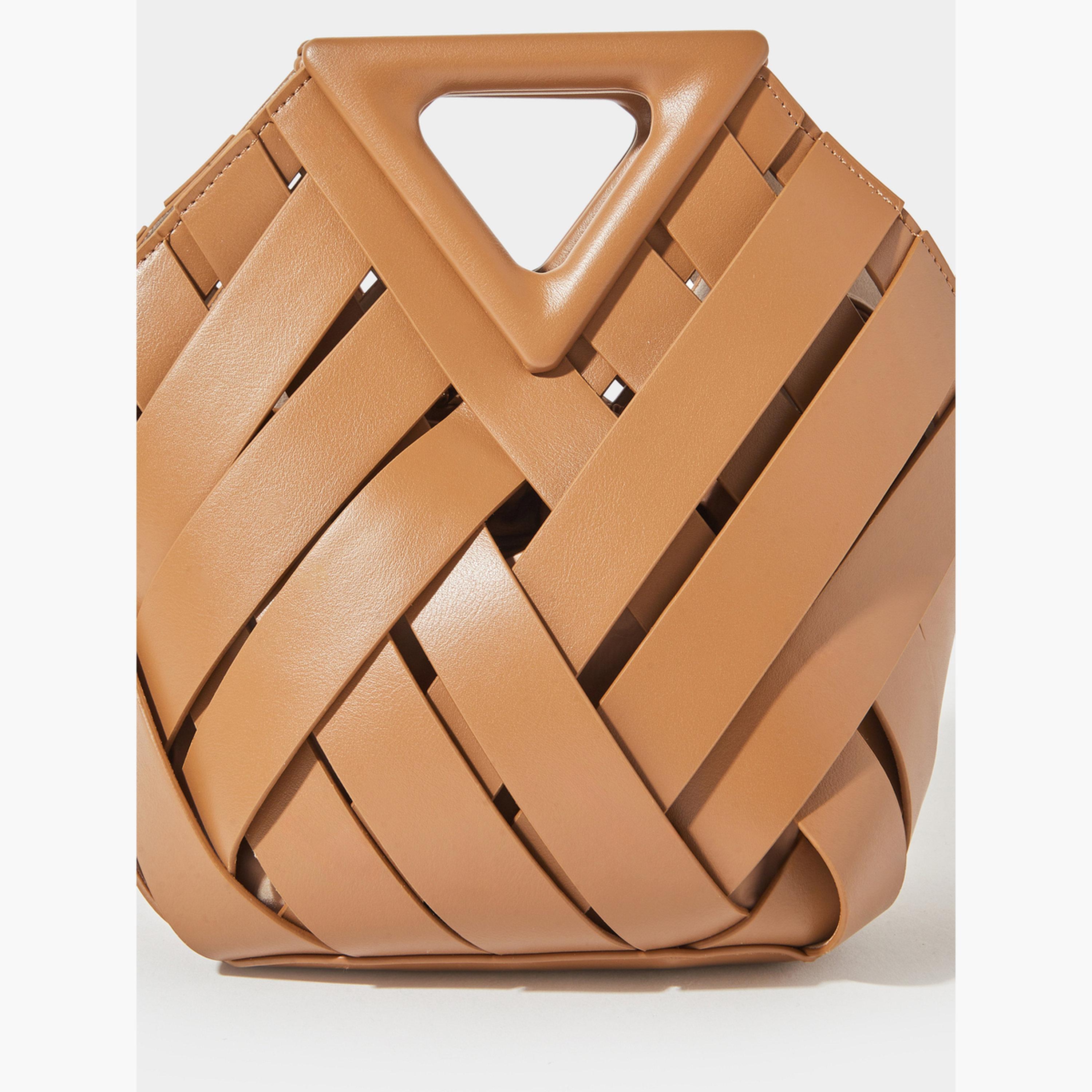 ستايلي - شنطة يد برباط من قماش منسوج بلون بني فاتح-women-bagsandwallets-handbags-image-5