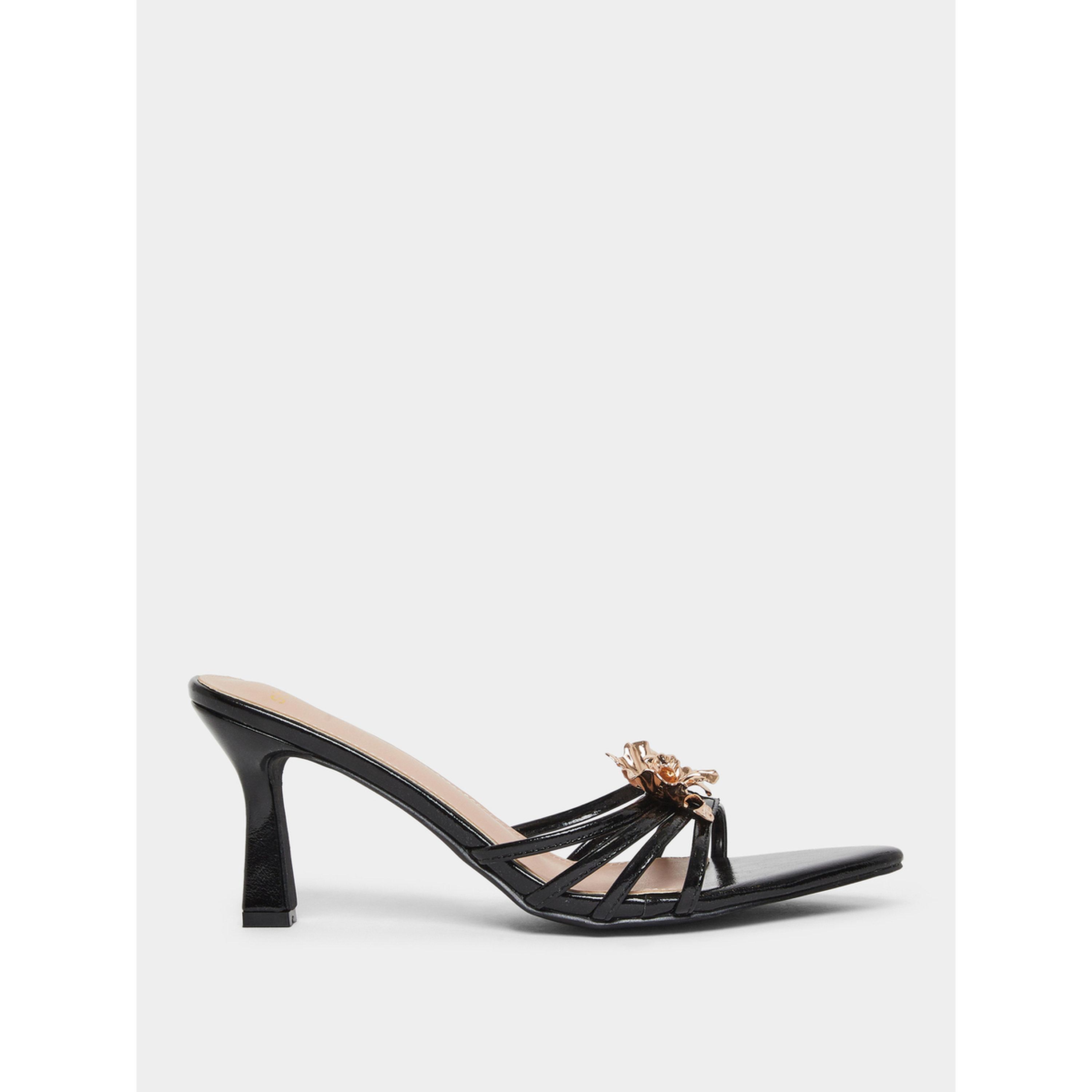 Styli Flower Trim High Heel Sandals-women-shoes-heels-image-2