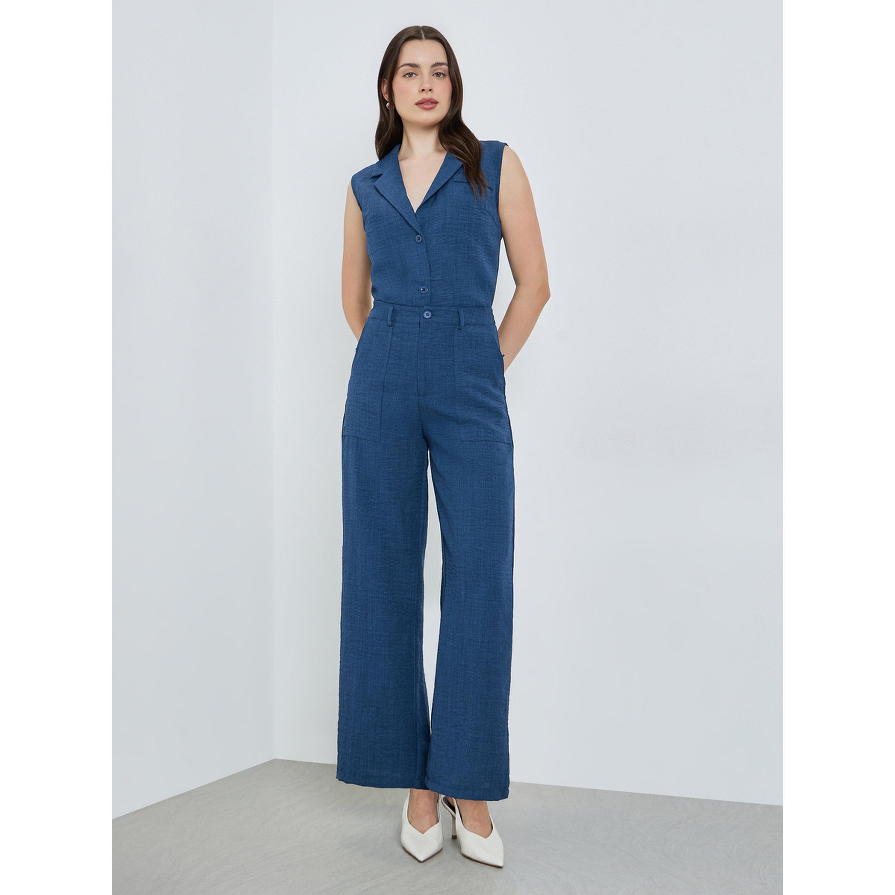 بنطال بأرجل واسعة بنمط الكتان-women-clothing-bottoms-trousers-image-2