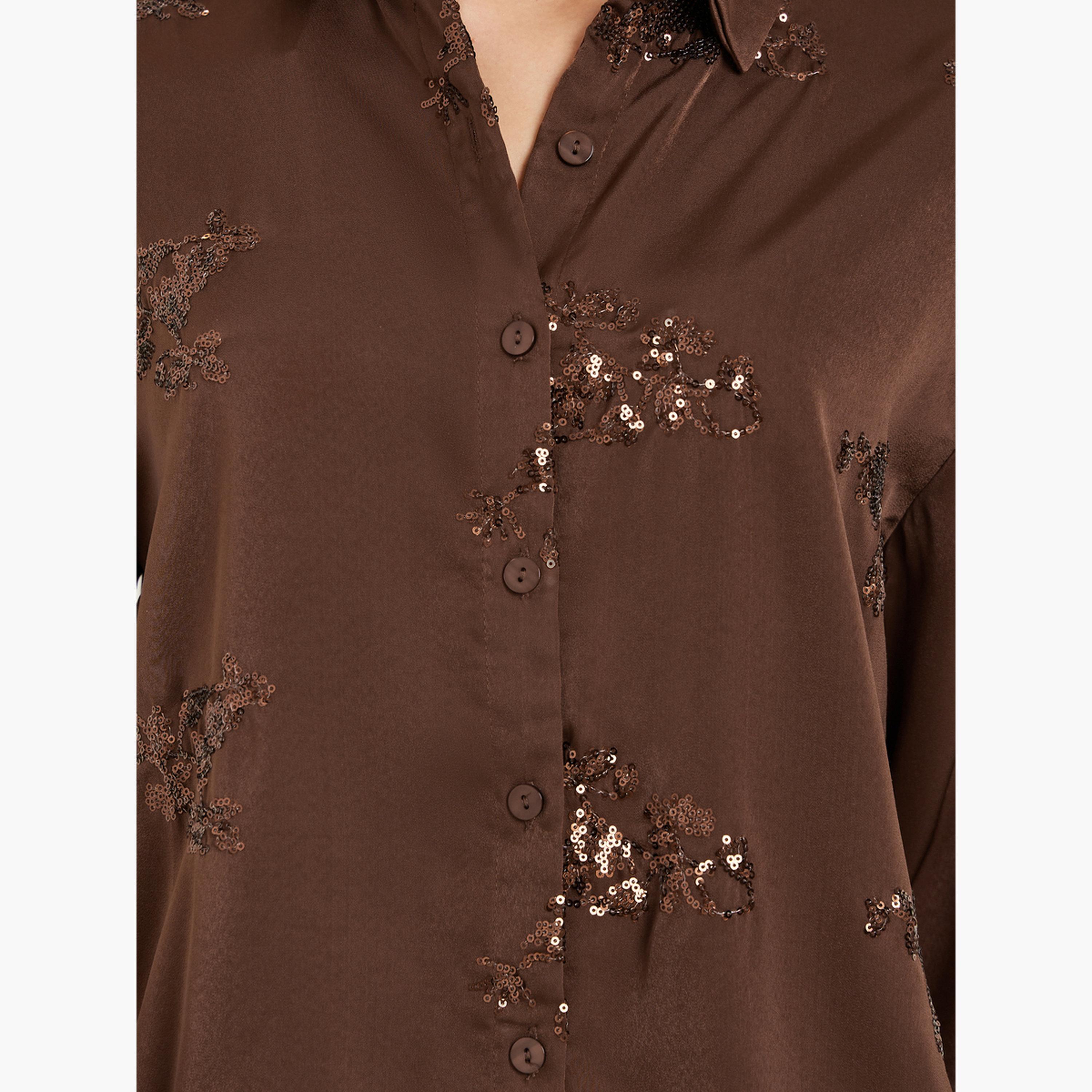 Styli Women Sequined Embroidered Evening Satin Shirt-women-clothing-shirtsandblouses-shirts-image-5