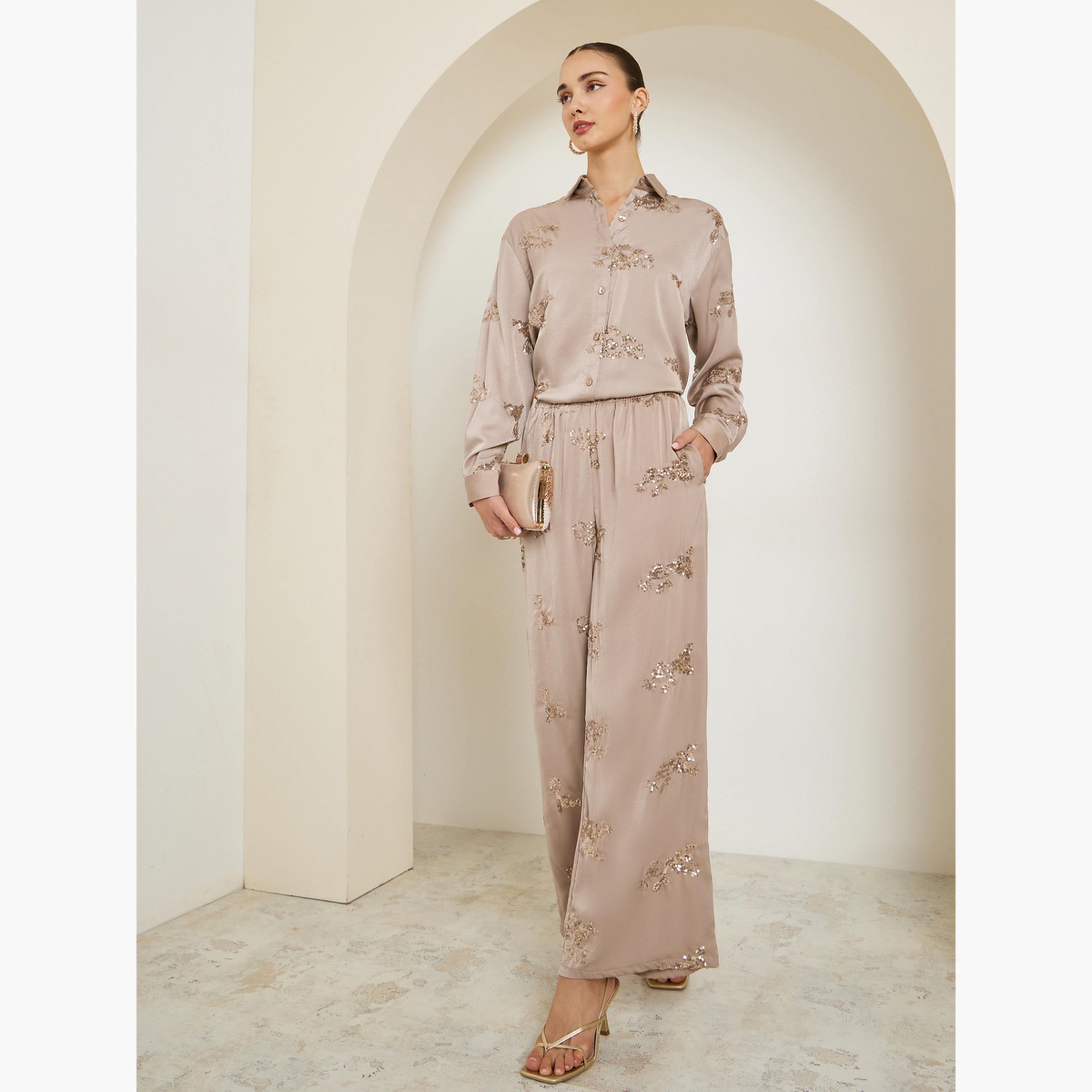 بنطال مزين بأرجل واسعة-women-clothing-bottoms-trousers-image-2