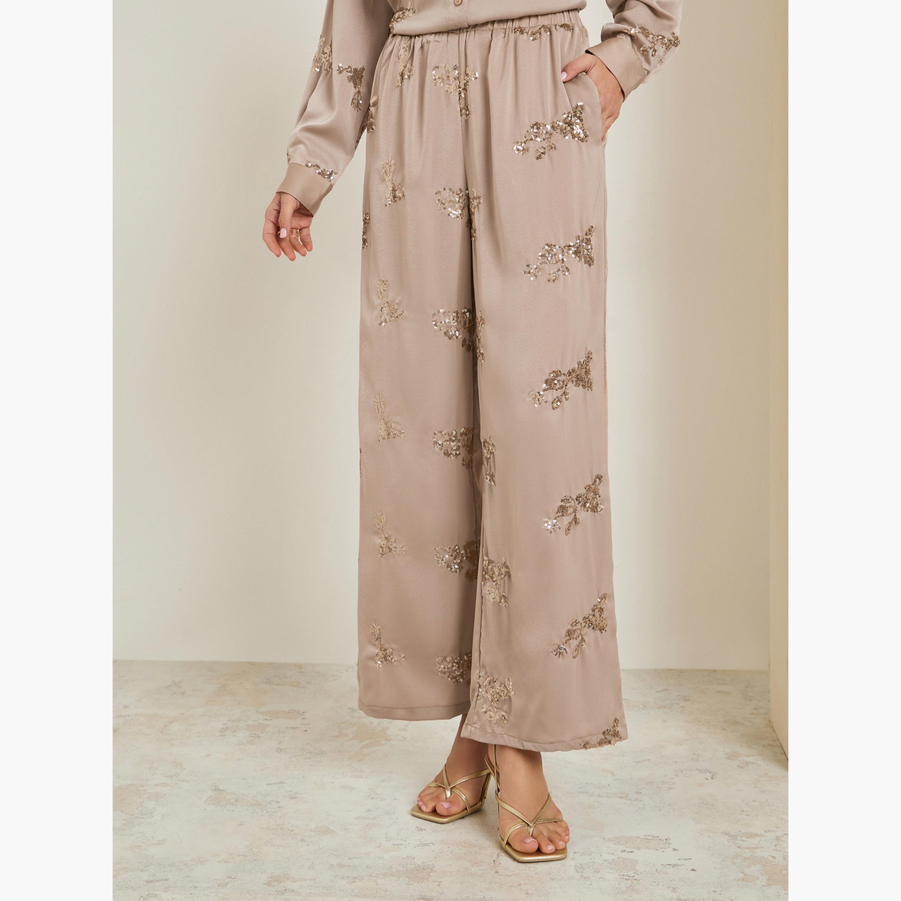 بنطال مزين بأرجل واسعة-women-clothing-bottoms-trousers-image-3