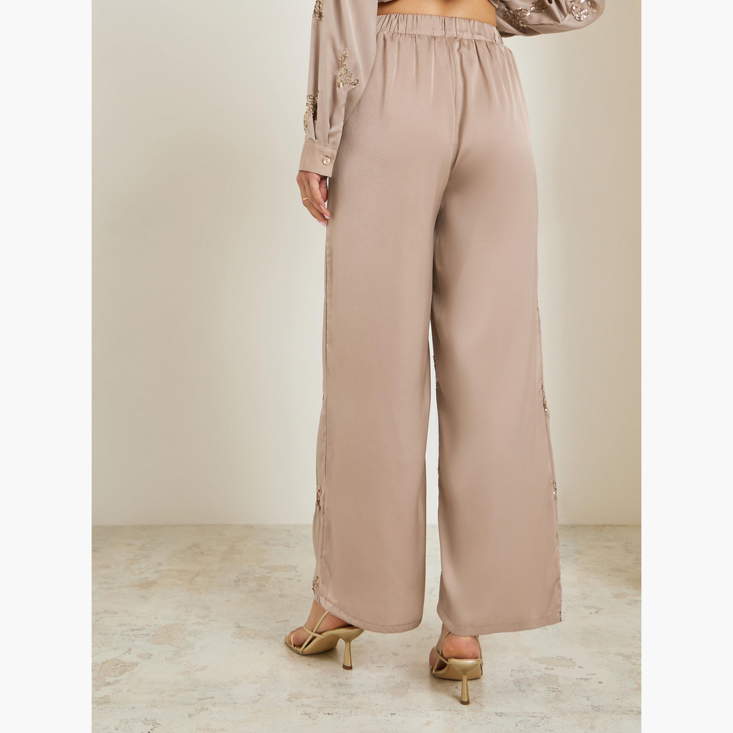 بنطال مزين بأرجل واسعة-women-clothing-bottoms-trousers-image-4