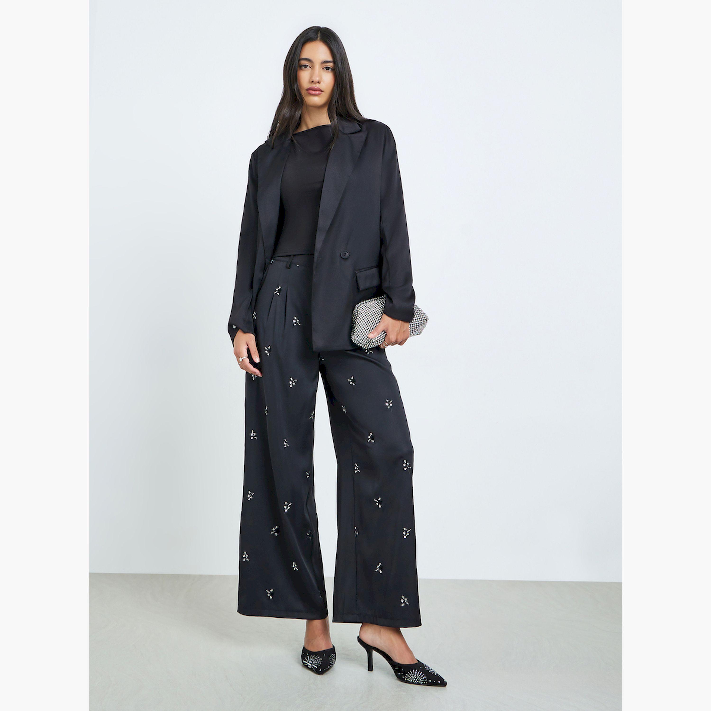 بليزر نسائي بقصة عادية وأزرار مزدوجة-women-clothing-coatsandjackets-blazers-image-2