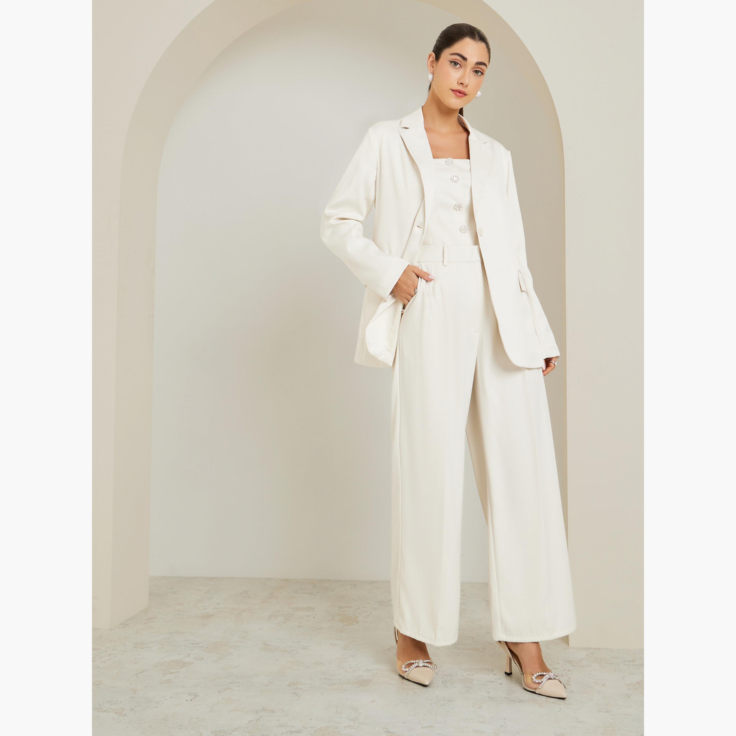 Styli Off-White Sleeveless Buttoned Waistcoat-women-clothing-shirtsandblouses-blouses-image-4