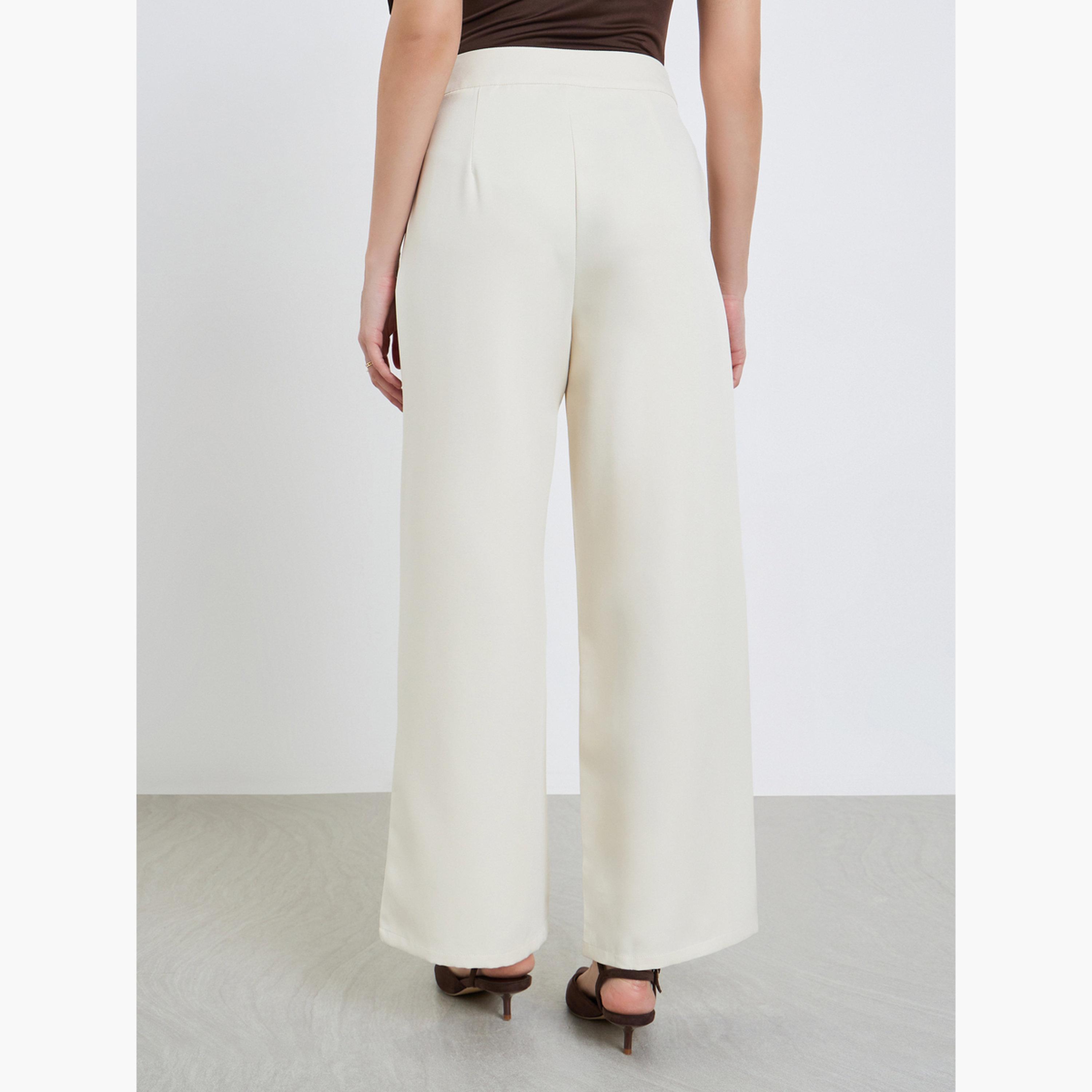 Styli Women Off-White Wide Leg Trousers-women-clothing-bottoms-trousers-image-4