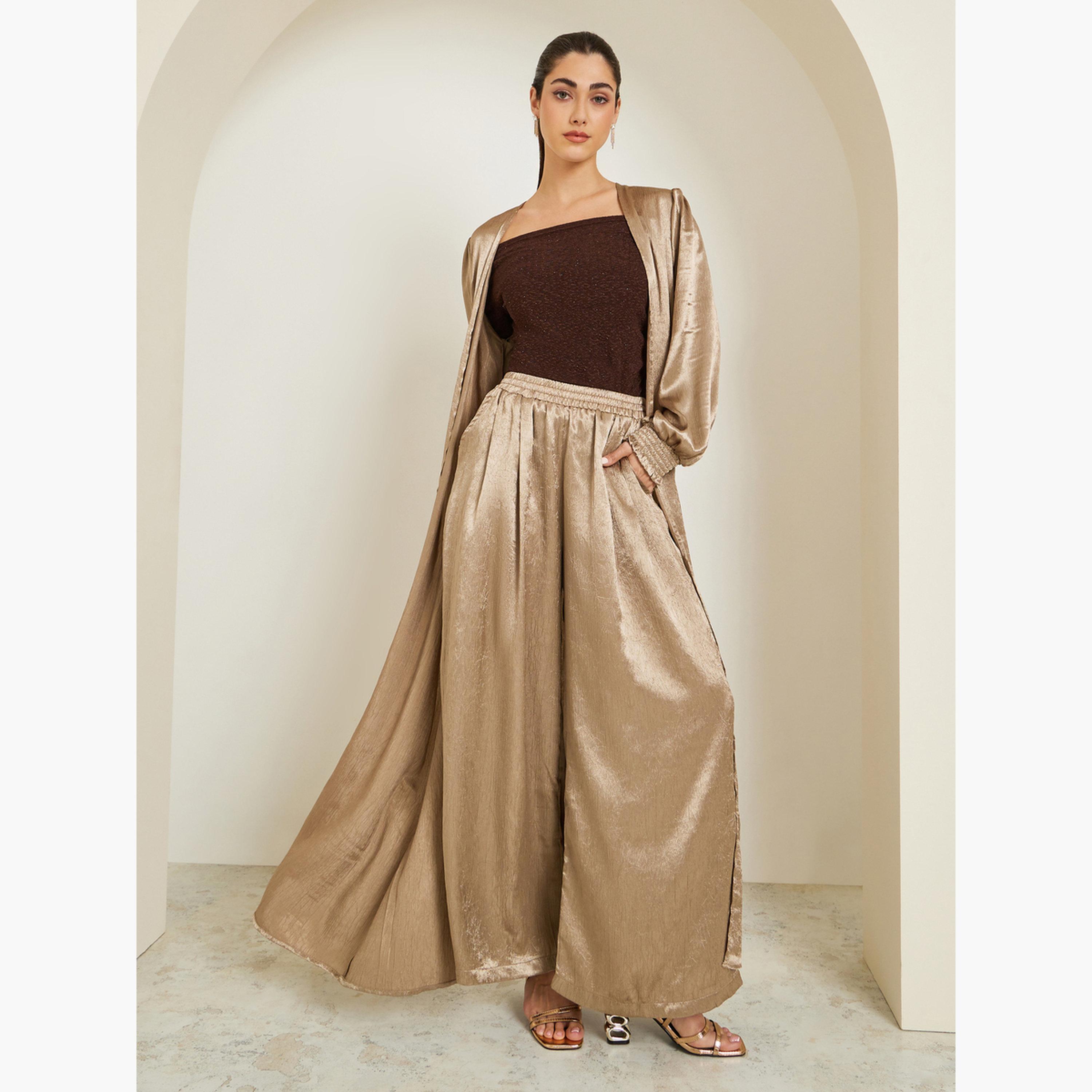 بنطال بأرجل واسعة وتفاصيل لامعة-women-clothing-bottoms-trousers-image-2