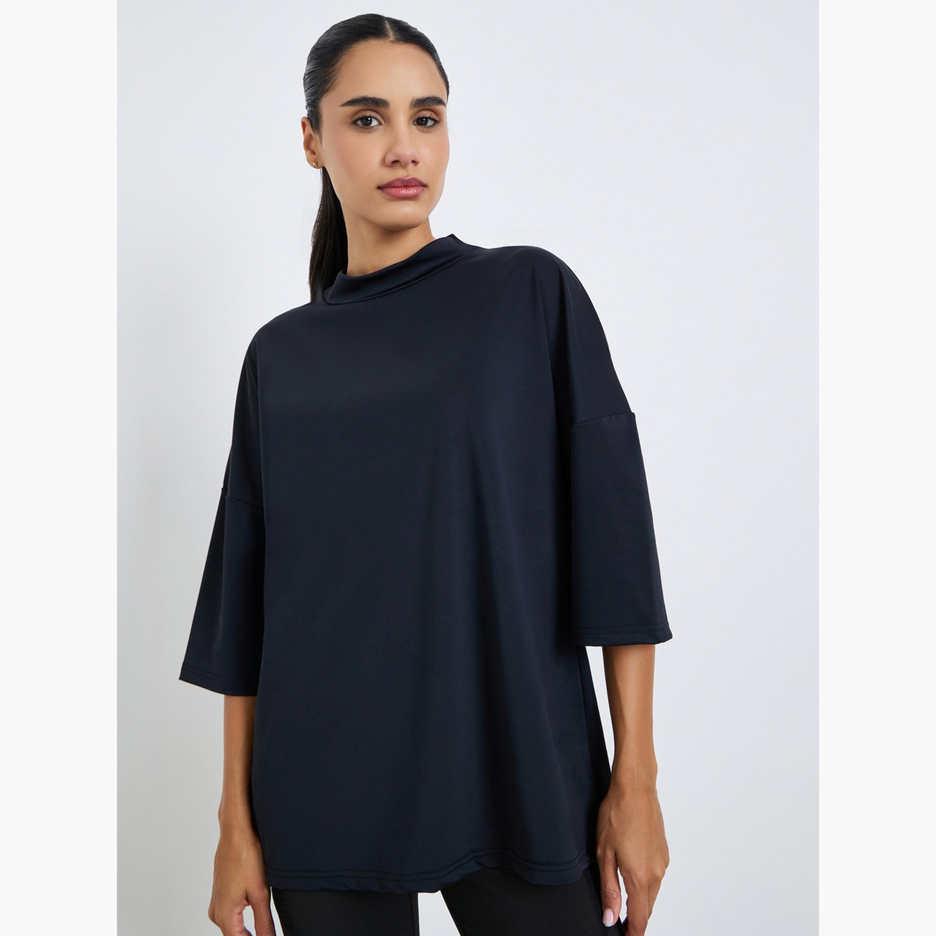 Styli Women Back Rubbed Logo Oversized Top-women-clothing-tshirts-image-1