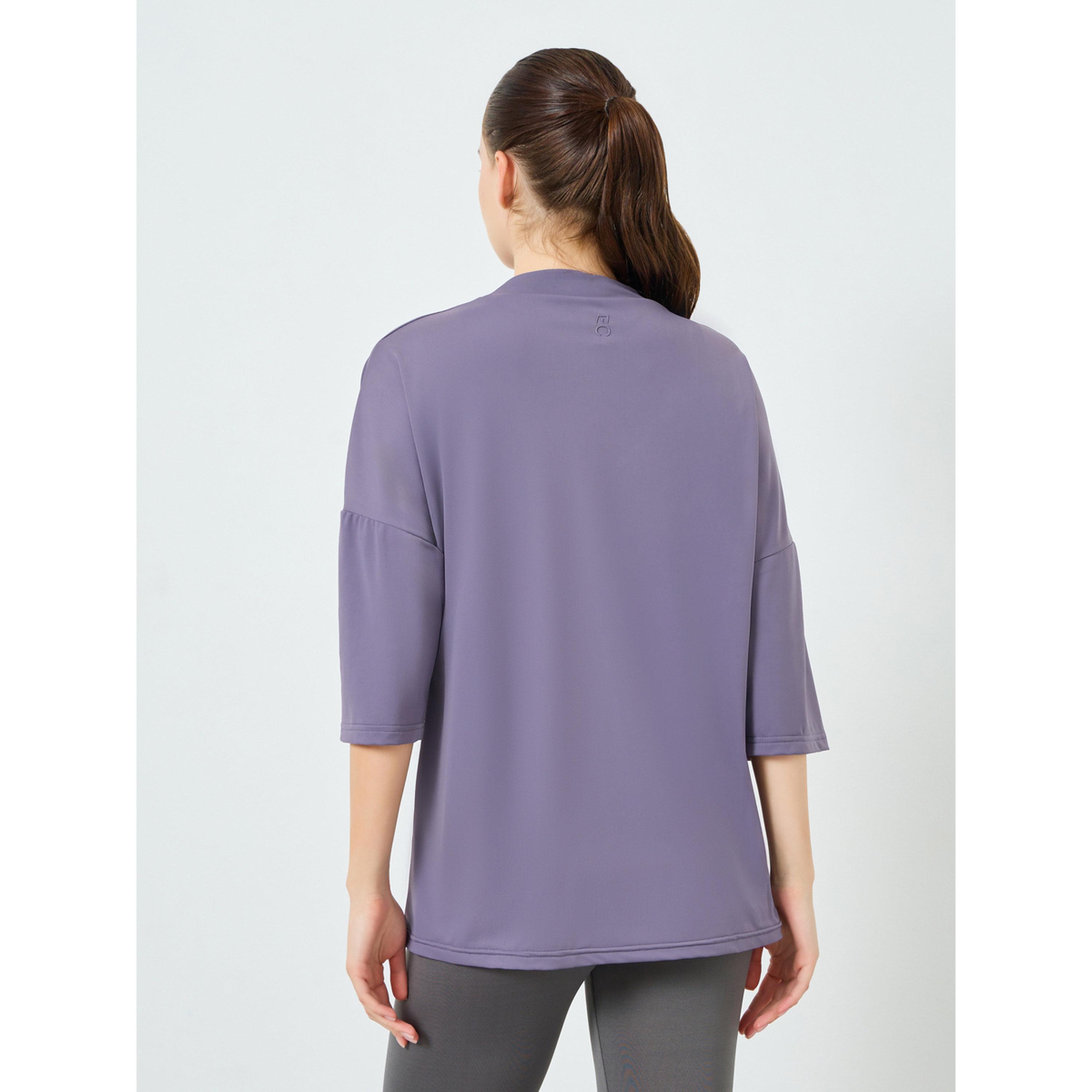 Styli Women Purple Back Rubber Logo Oversized Top-sports-women-clothing-tshirtsandvests-image-4