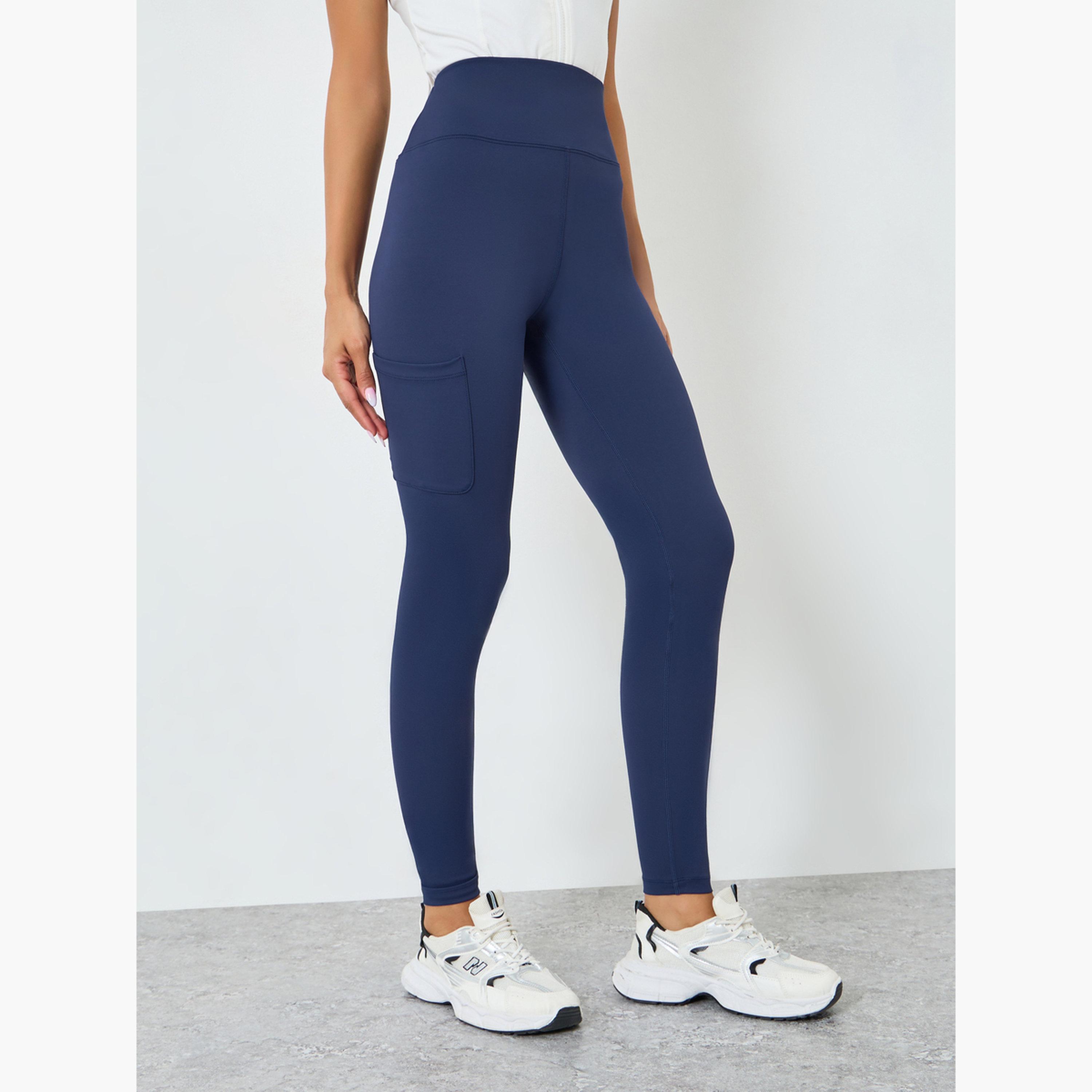 Styli Women Knee Rubber Logo Side Pocket Leggings-sports-women-clothing-joggersandtrackpants-image-1