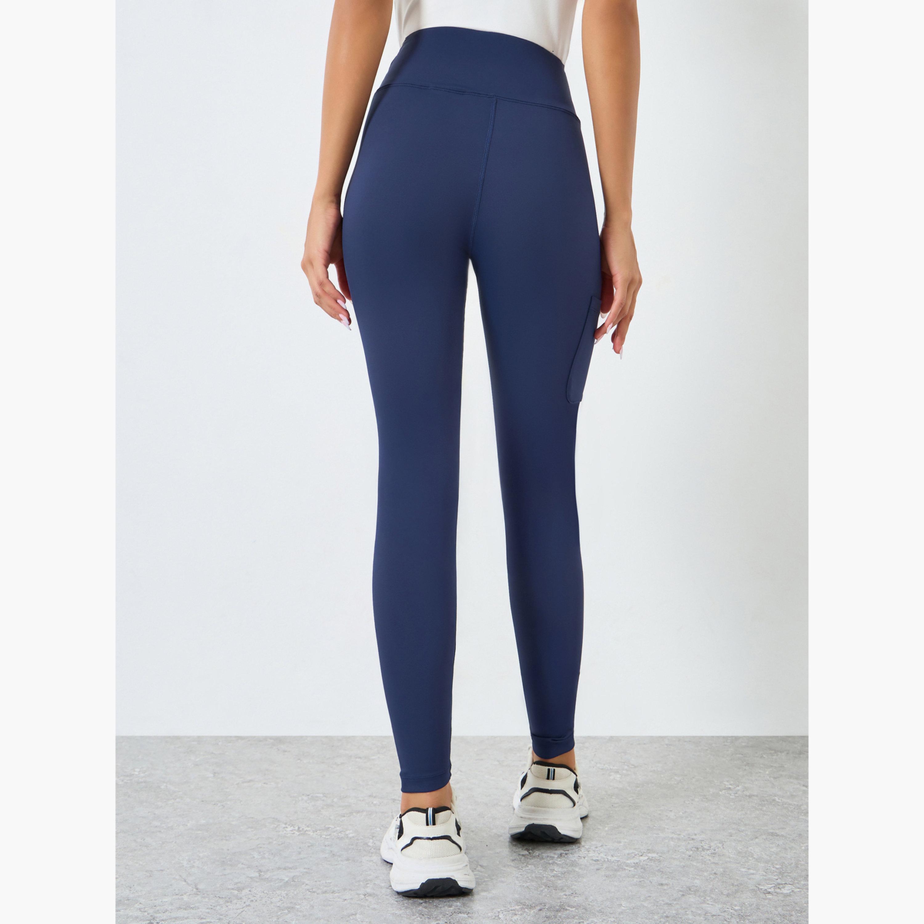 Styli Women Knee Rubber Logo Side Pocket Leggings-sports-women-clothing-joggersandtrackpants-image-4