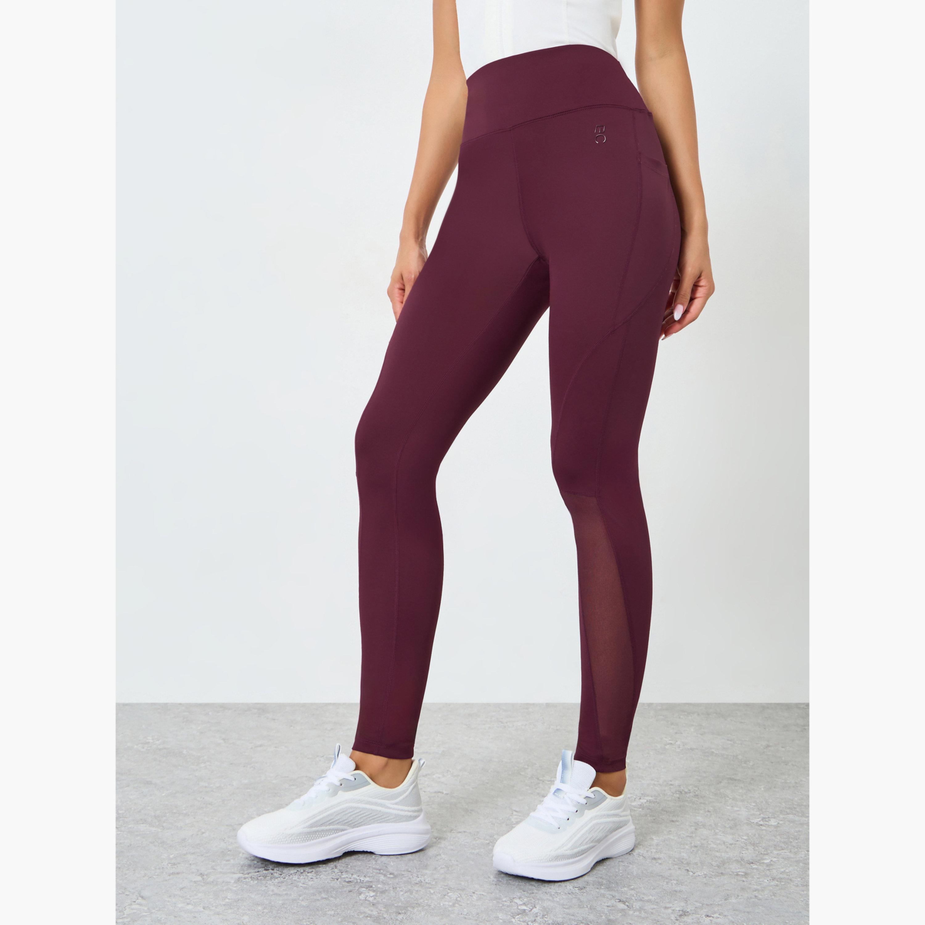 Styli Women Calf Mesh Insert Rubber Logo 7/8 Leggings-women-clothing-bottoms-leggings-image-1