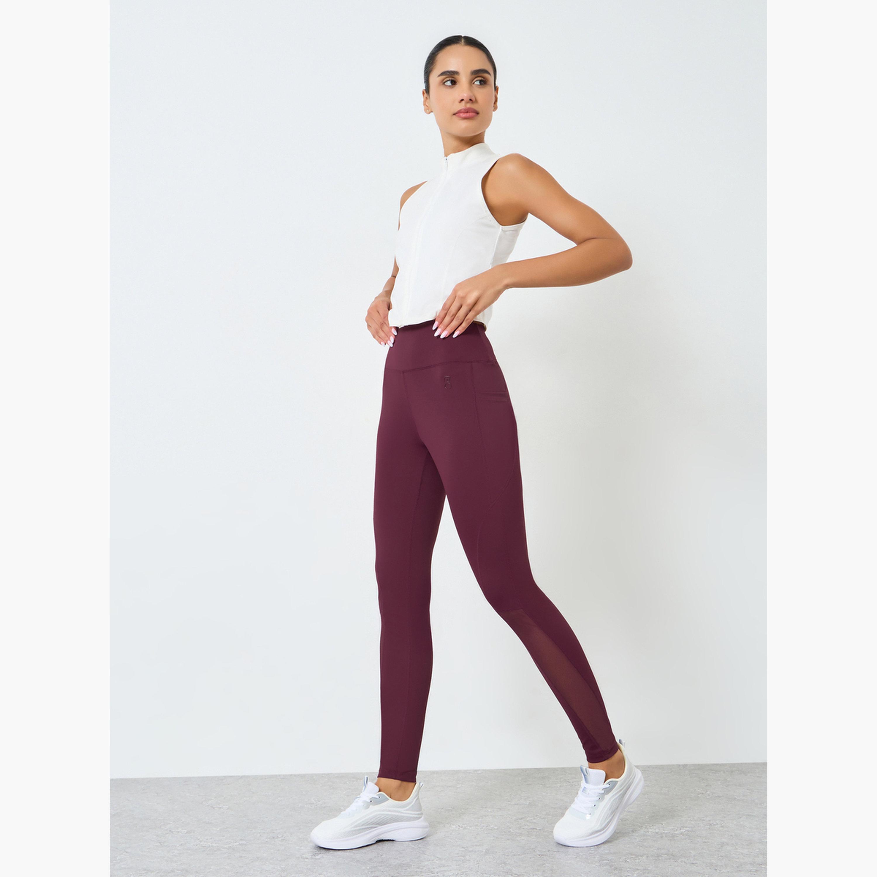 Styli Women Calf Mesh Insert Rubber Logo 7/8 Leggings-women-clothing-bottoms-leggings-image-2