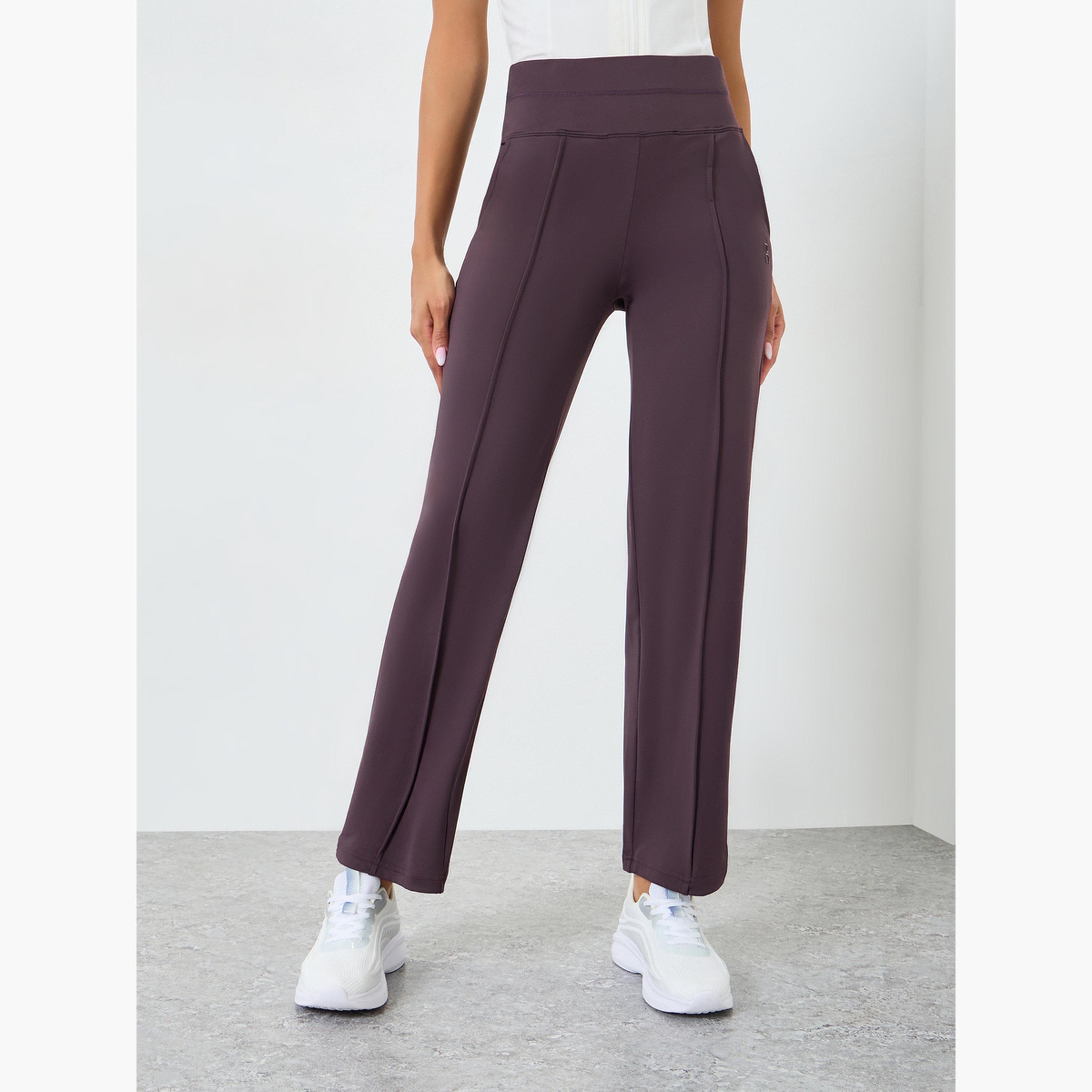 Styli Women Rubber Logo Self Fabric Straight Leg Pants-women-clothing-bottoms-trousers-image-1