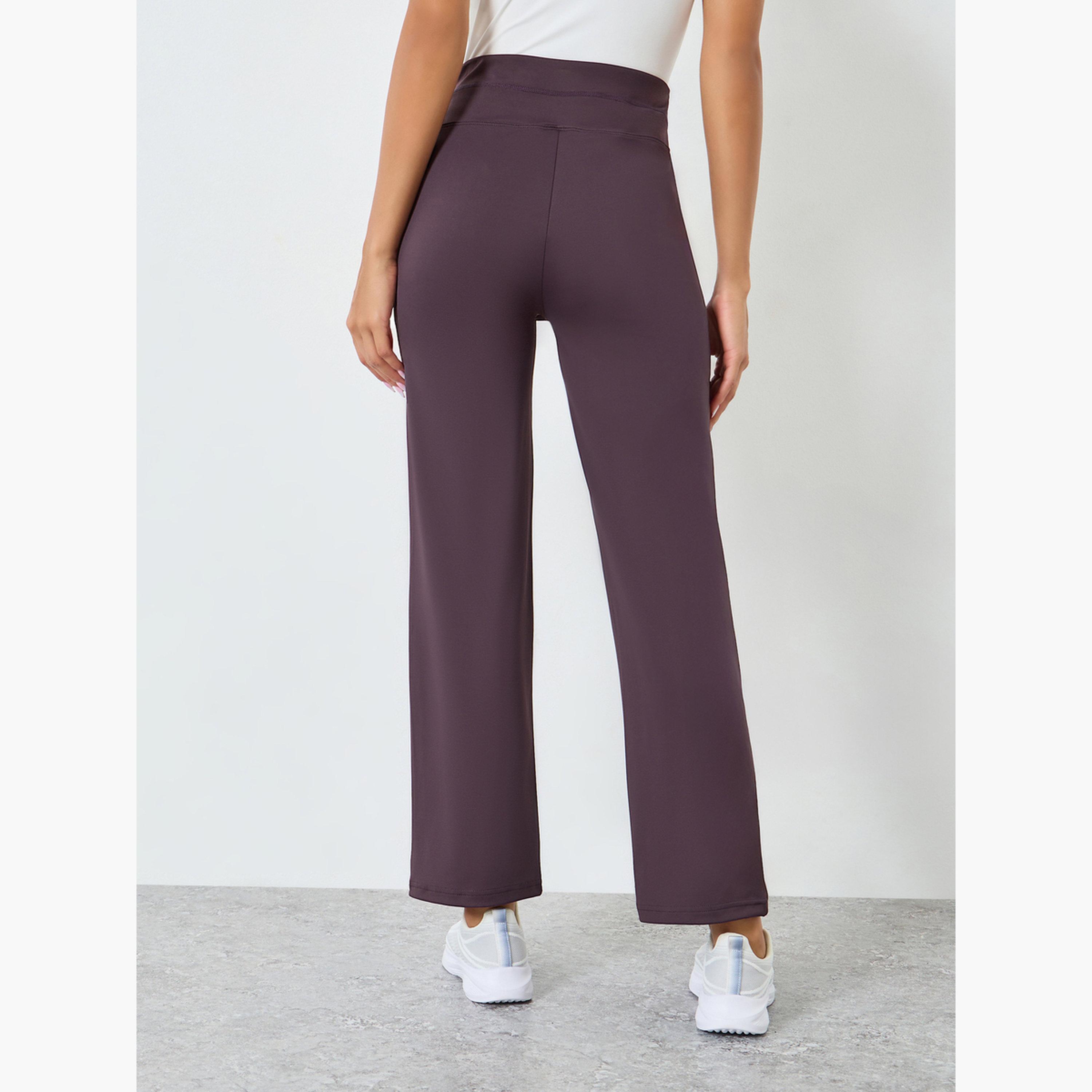 بنطال بأرجل مستقيمة وشعار مطاطي-women-clothing-bottoms-trousers-image-4