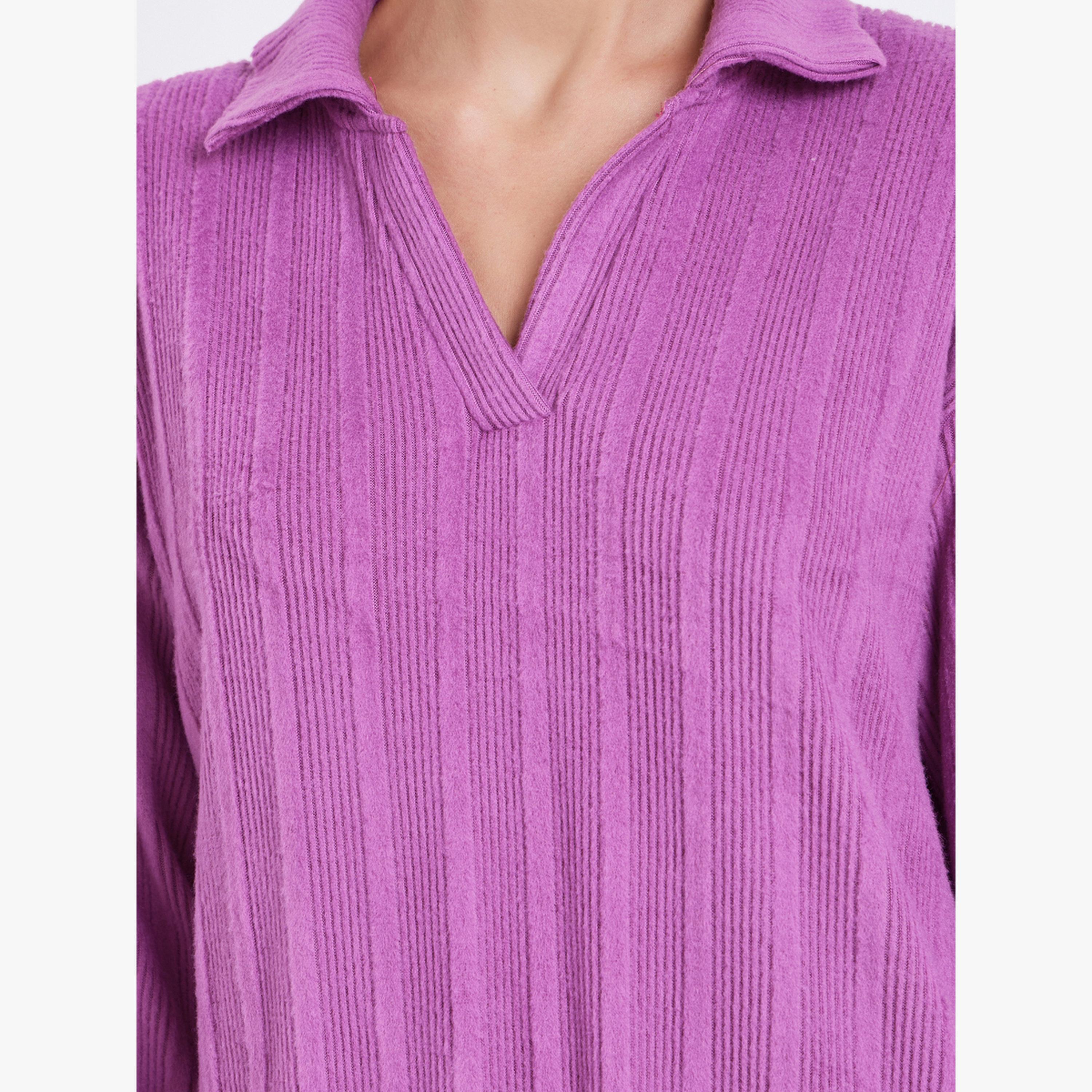 Styli Ribbed Long Sleeve Sleep T-Shirt Dress-women-clothing-nightwear-nighties-image-3