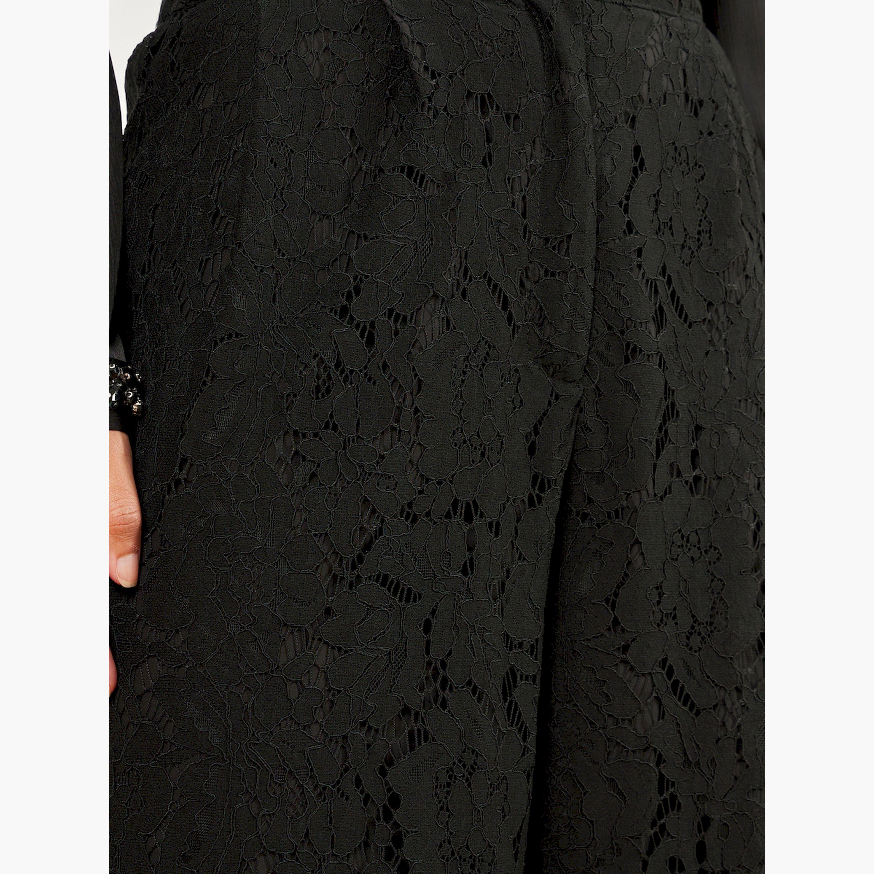 Styli Black Wide Leg All-Lace Pants-women-clothing-bottoms-trousers-image-4