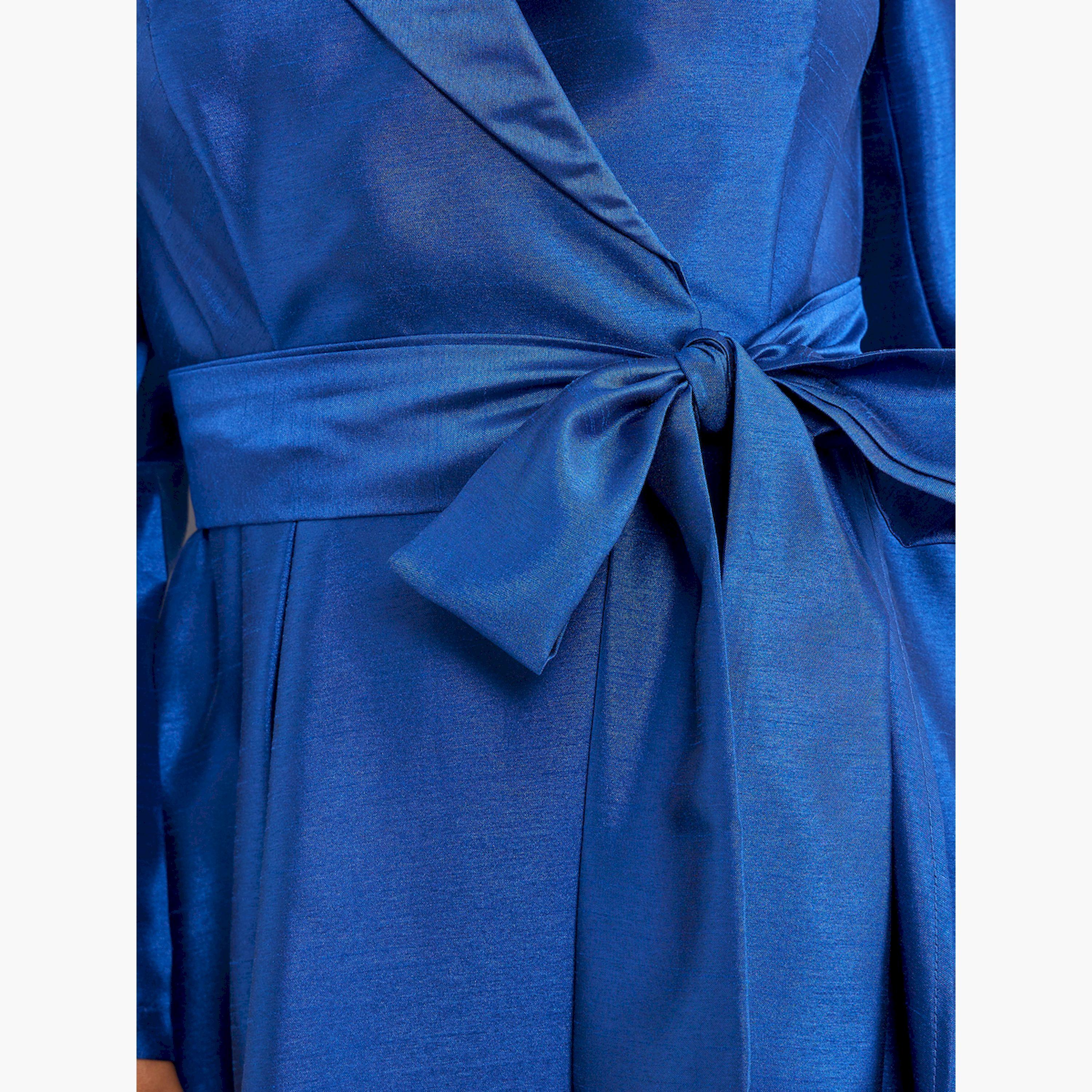 Styli Blue Tie-Up Waist Blazer Maxi Dress-women-clothing-dresses-image-5