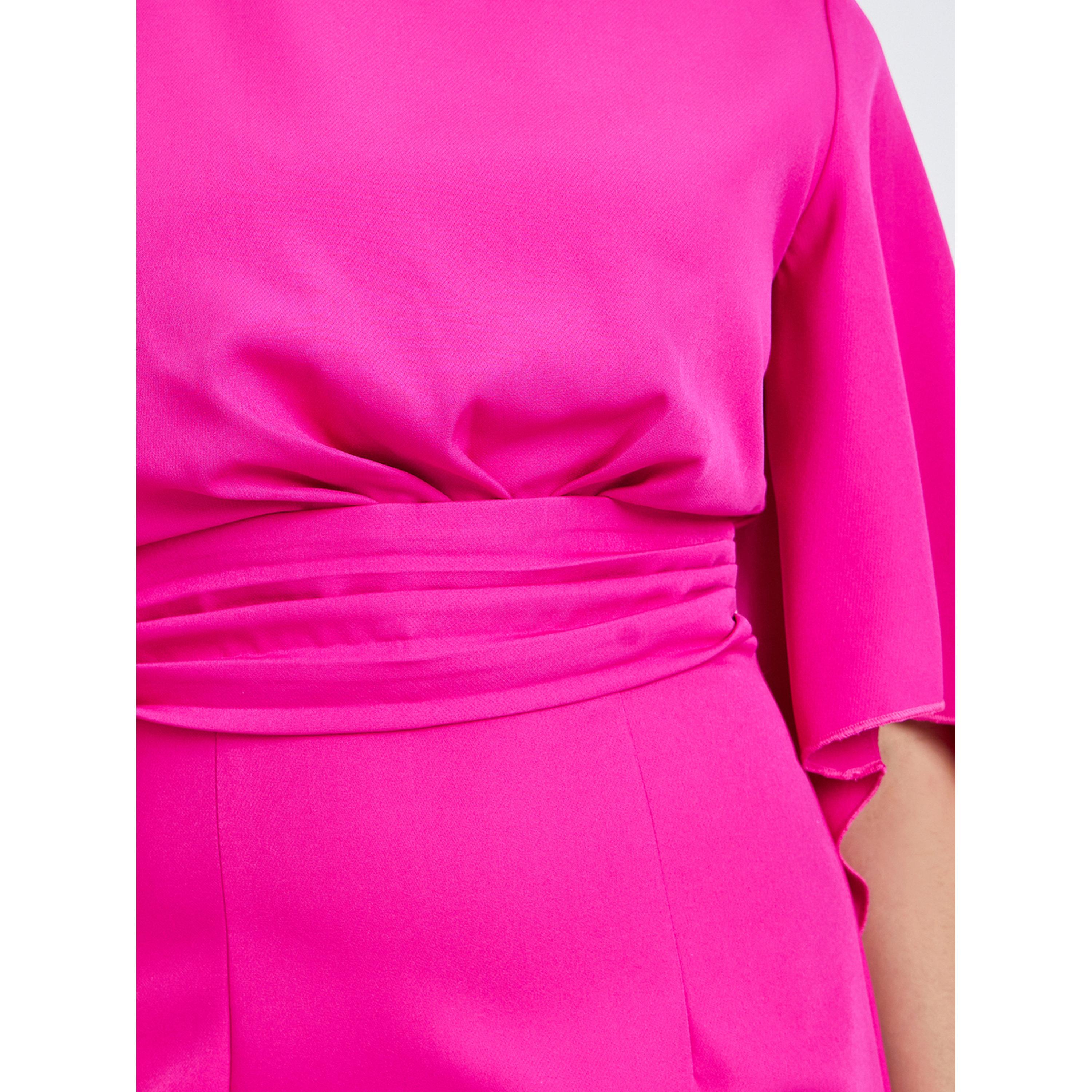 Styli Women Pink A-Line Maxi Dress with 3/4 Sleeves-women-clothing-dresses-image-5
