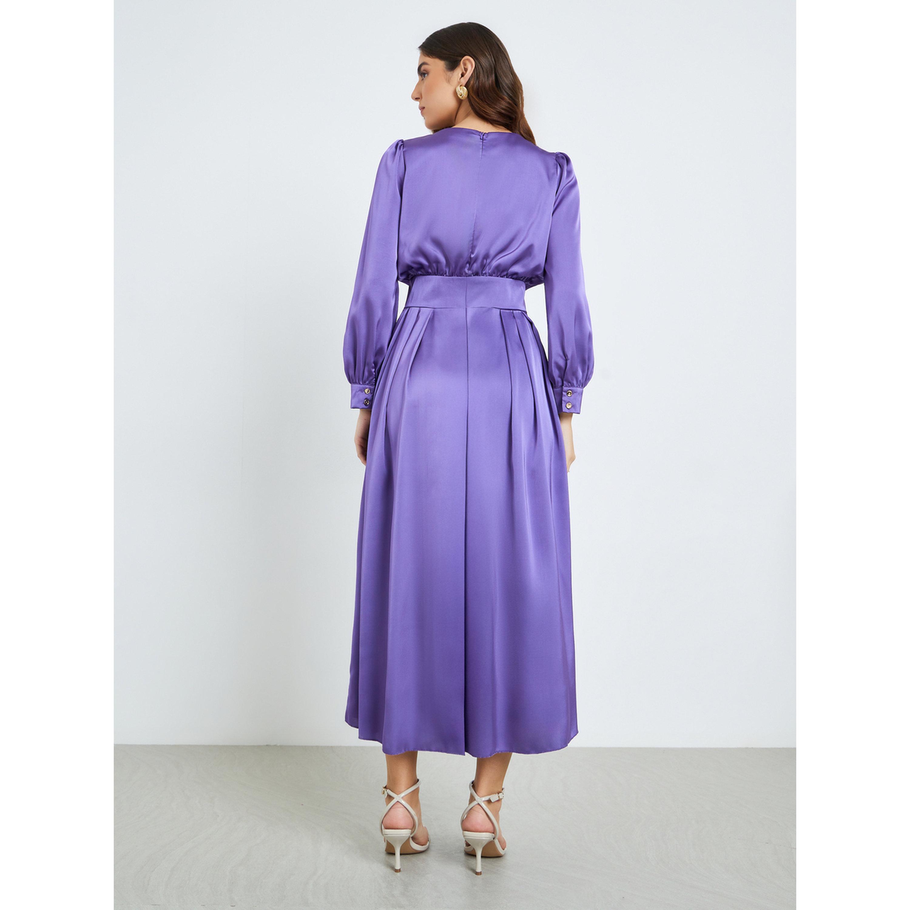 فستان طويل مكسر بحافة واسعة-women-clothing-dresses-image-4